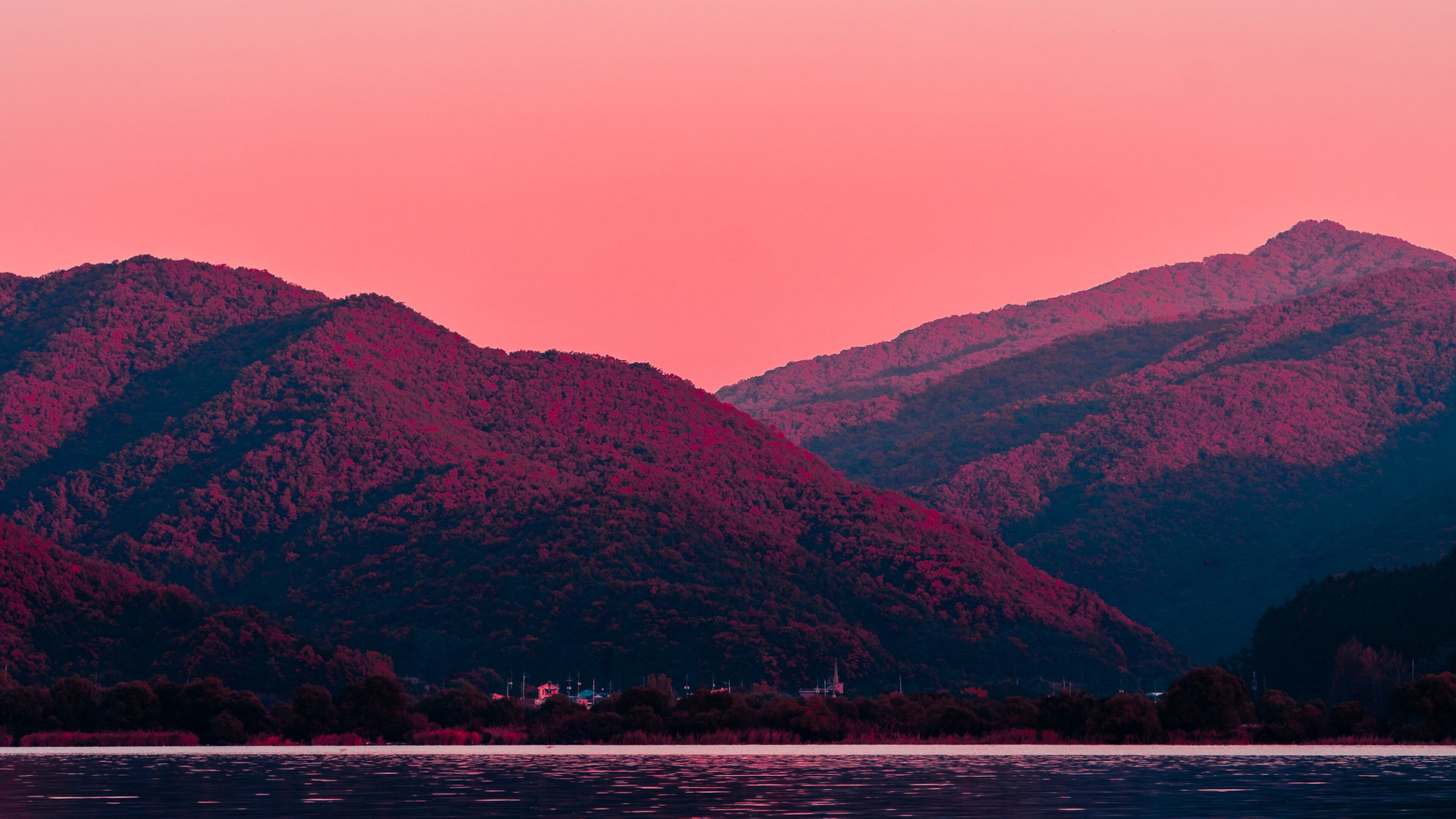 Free download Nature Sunset Evening Mountains Scenery 4K Wallpaper, Wallpaper(s) website provided.