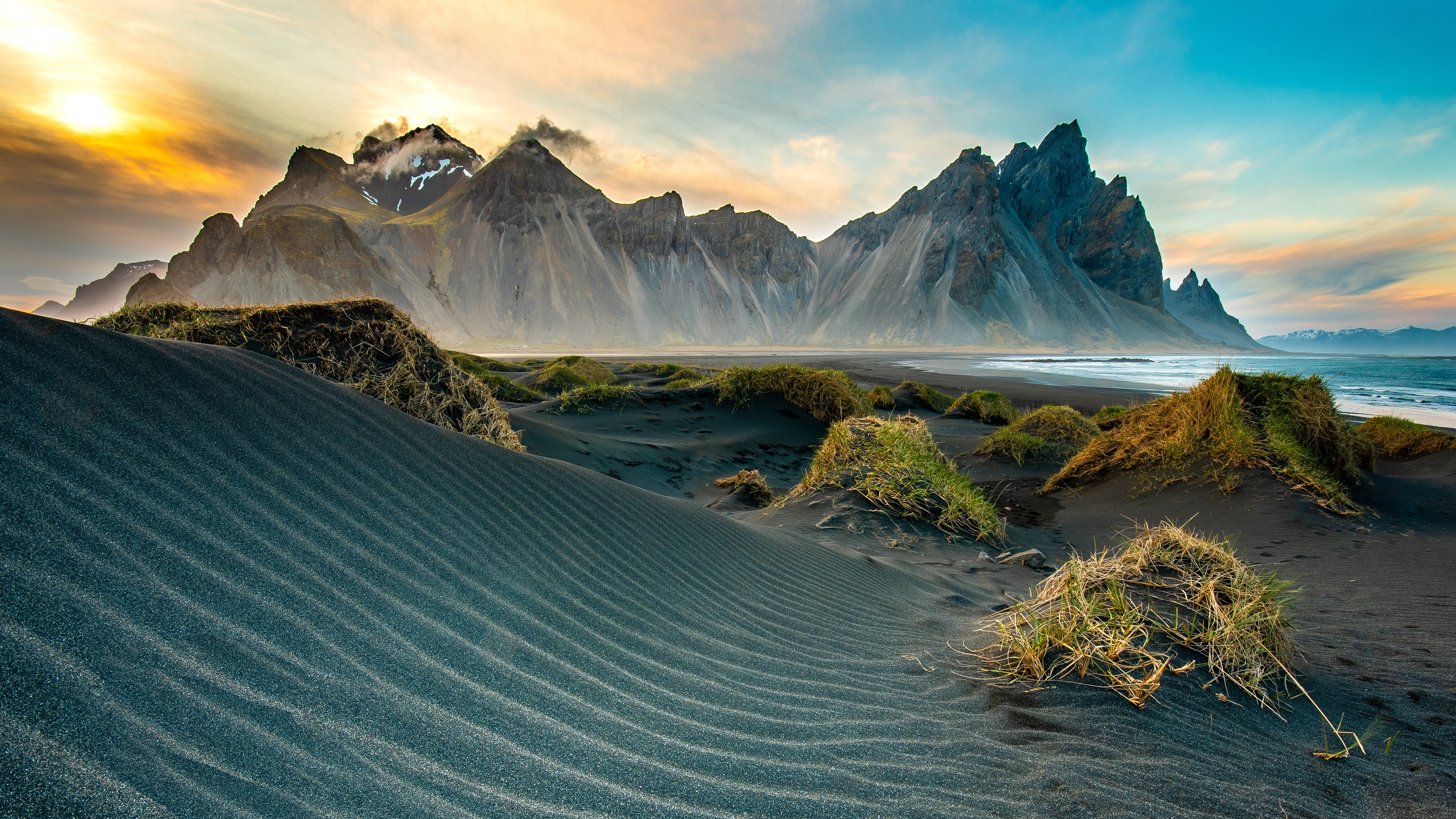 Free download Nature Iceland Mountains Sand Landscape 4K Wallpaper, Wallpaper(s) website provided.