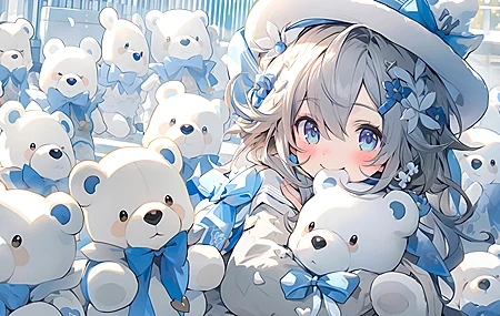 Free download Cute little girl hat teddy bear 4k wallpaper 4k wallpaper, Wallpaper(s)