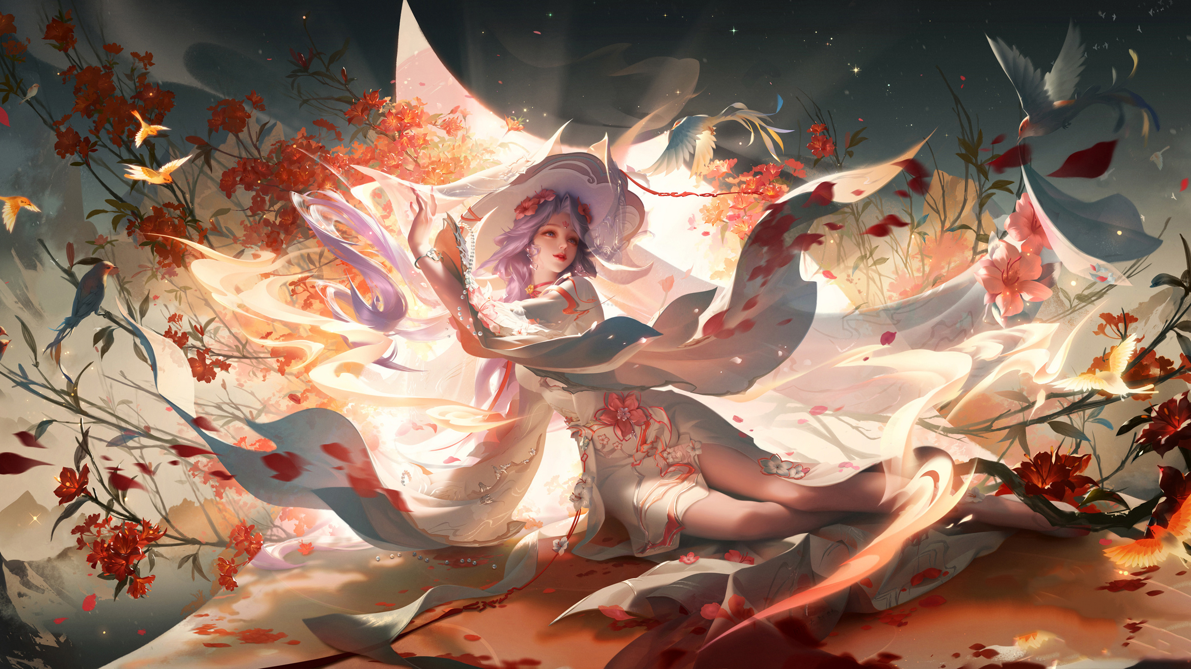 Free download Wang Zhaojun Fan Painting 4K Wallpaper Honor of Kings 4K Wallpaper, Wallpaper(s) website provided.