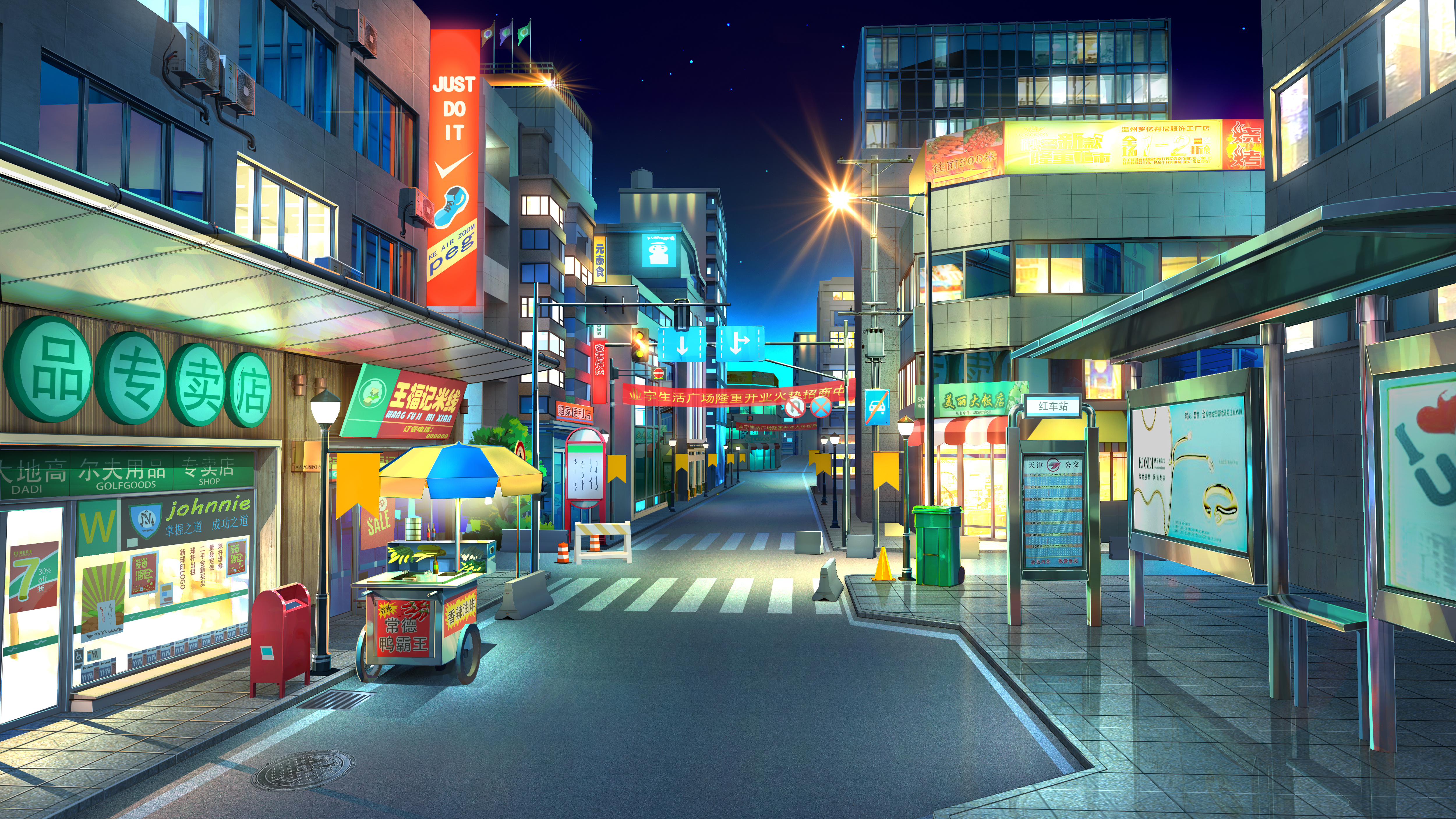 Free download AI Art Street Roads Architecture Store Night 4K Wallpaper, Wallpaper(s) website provided.