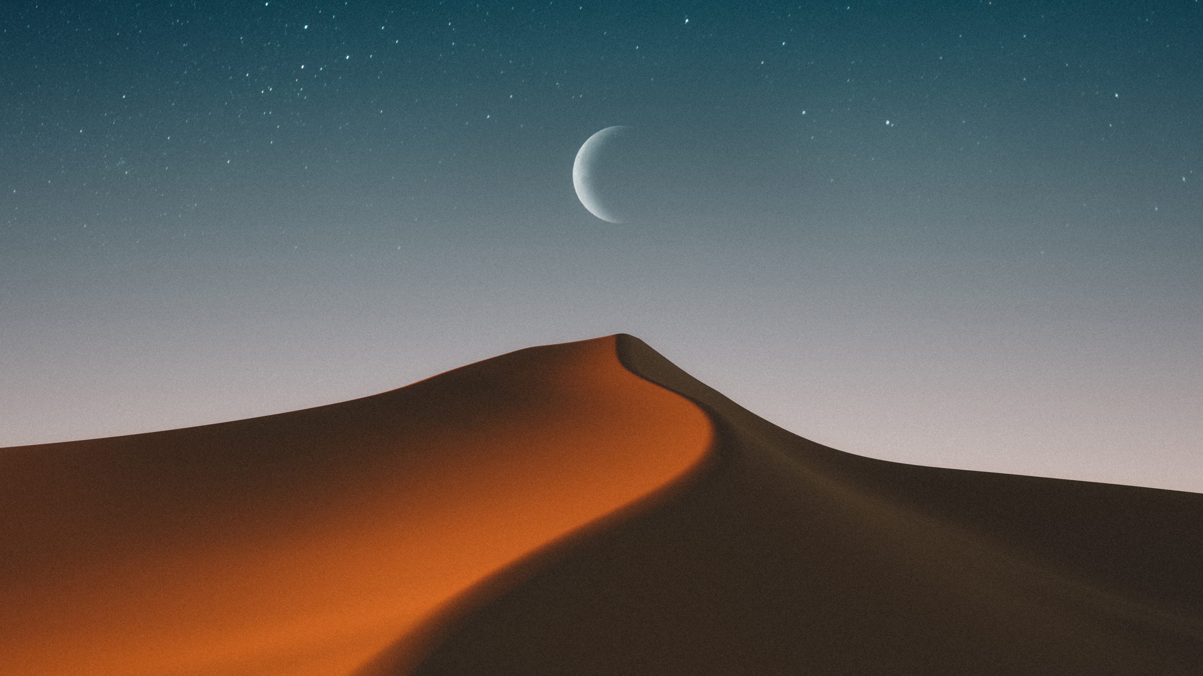 Free download Digital art illustration digital painting landscape nature night moon stars sky dunes desert 4K wallpaper, Wallpaper(s)