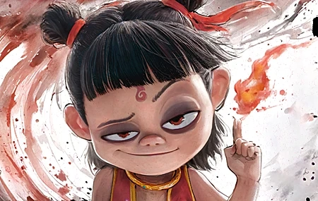 Free download Nezha Devil Child Trouble in the Sea Nezha Ink Wash Poster 4K Wallpaper 4K Wallpaper, Wallpaper(s)