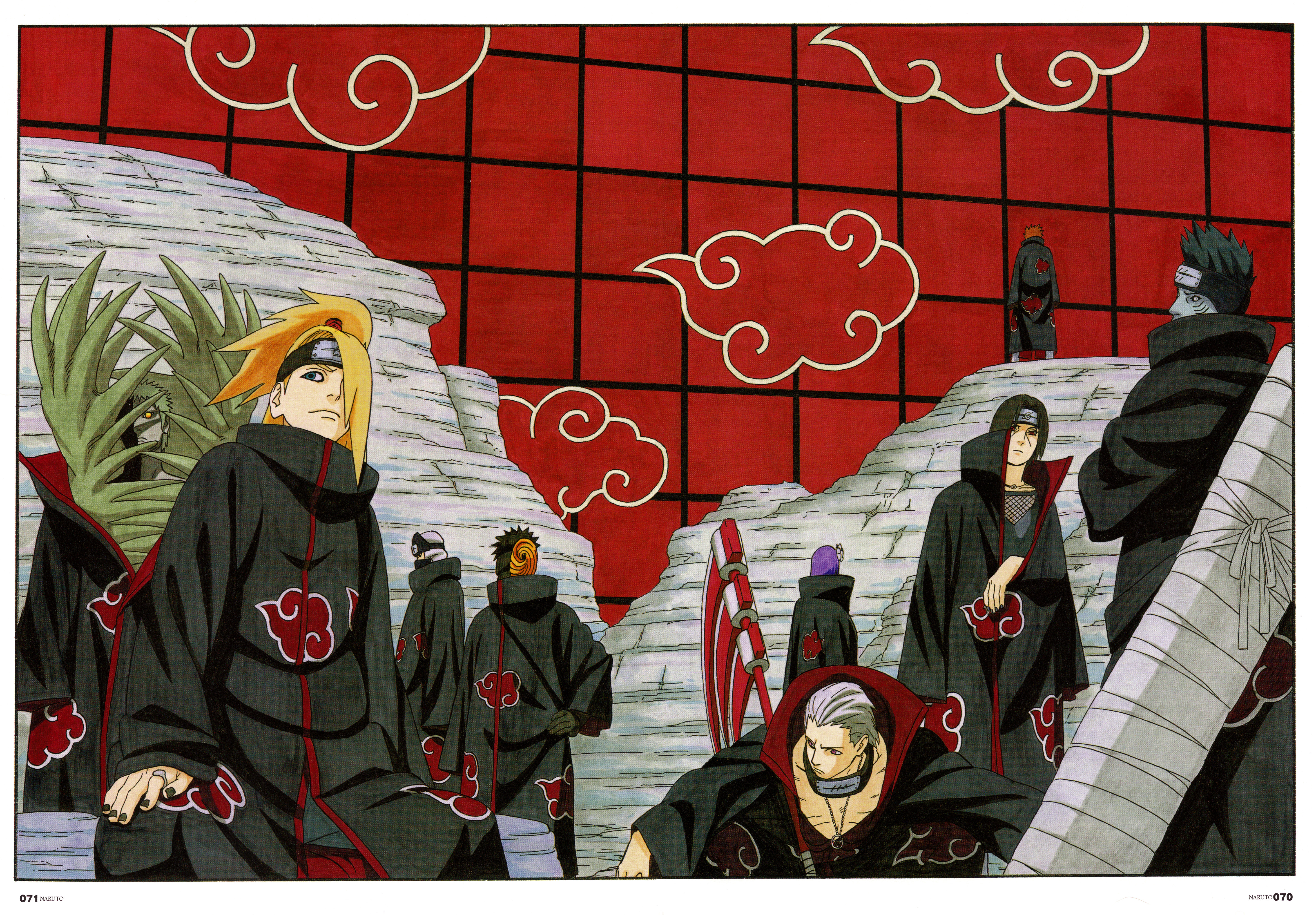Free download Naruto, Shitou, Naruto Uchiha Itachi, Uchiha, Kimi Hoshigaki, Kakuzu, Feidan, comic sketch 4K wallpaper, Wallpaper(s) website provided.