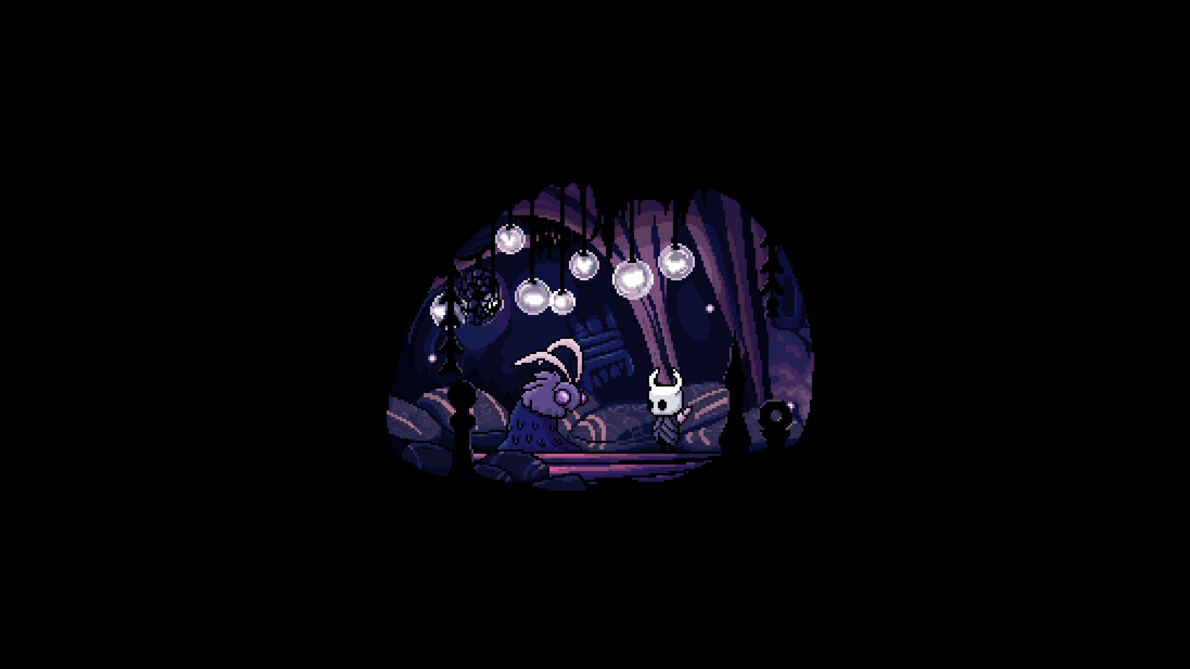 Free download Stand Hollow Knight Black Background Insect Indie Game Minimalism Simple Background Mask Video Games Games 4K Wallpaper, Wallpaper(s) website provided.