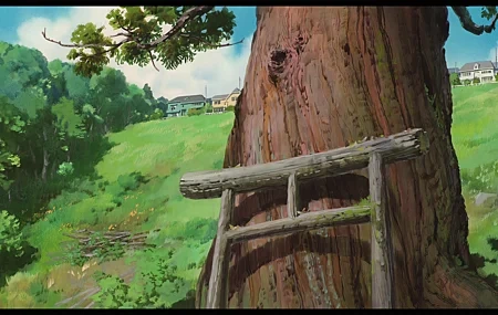 Free download Chihiro Animation Tree Zoom Sky Cloud 4K Wallpaper, Wallpaper(s) website provided.