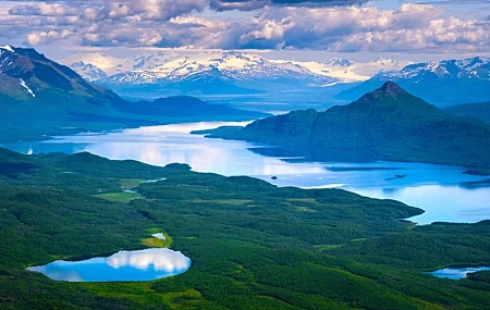 Free download nature trees forest snow cloud sky river lake vision glacier landscape 4K wallpaper, Wallpaper(s) website provided.