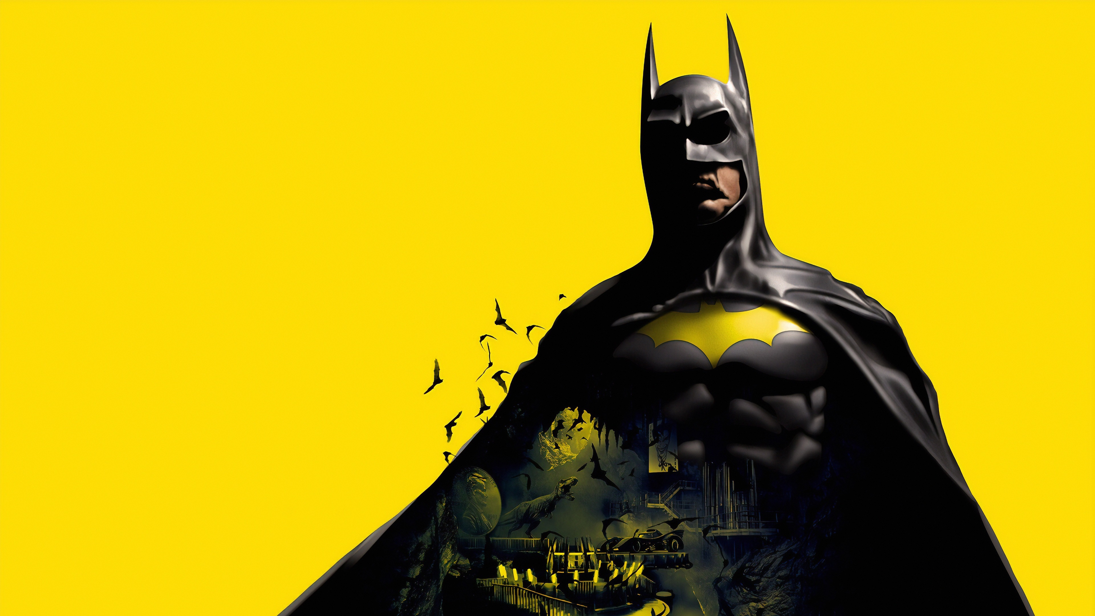 Free download Batman Yellow Background Simple Background Bat Bat Cave Comics Batmobile Yellow 4K Wallpaper, Wallpaper(s) website provided.