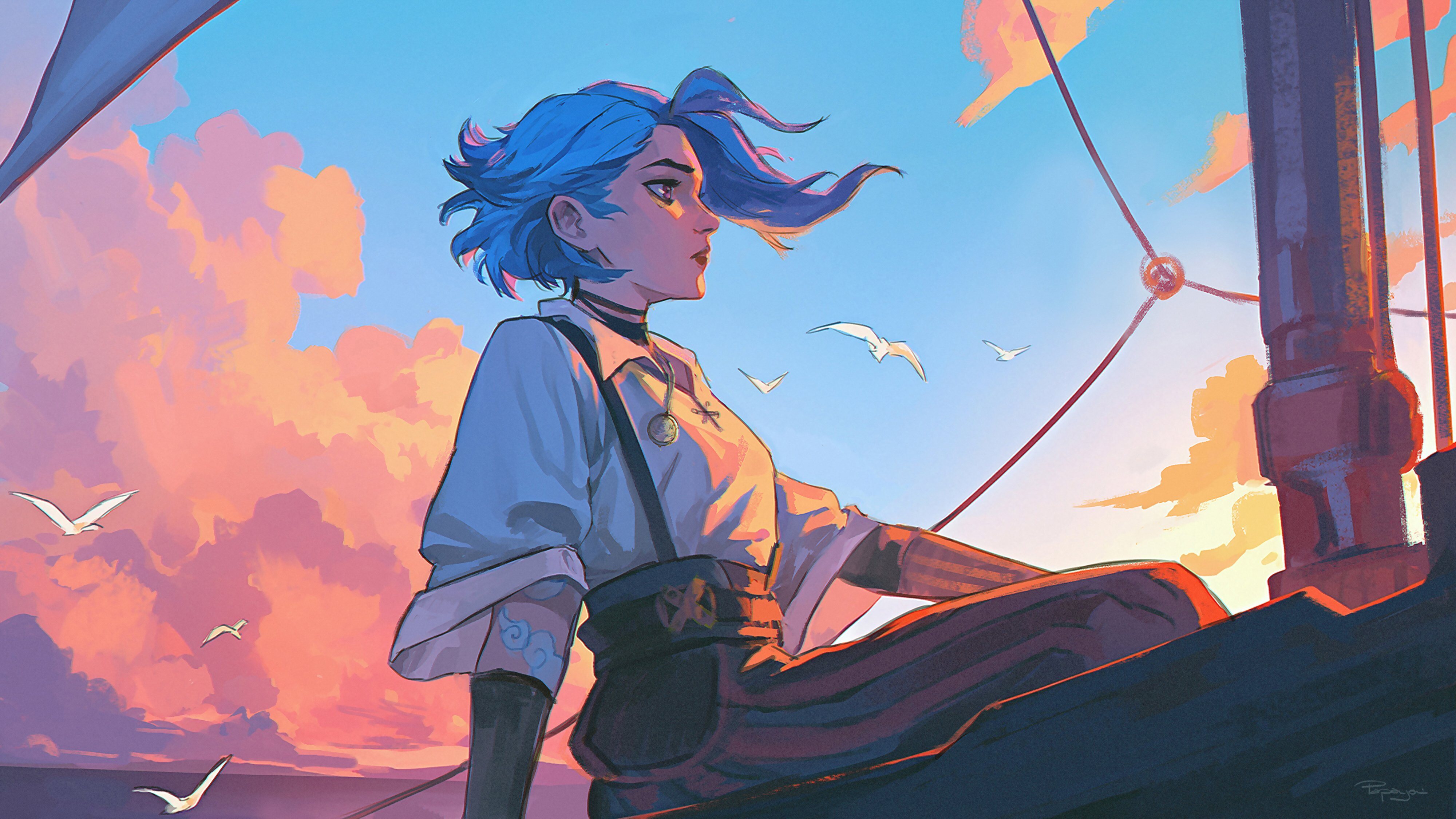 Free download Gold League of Legends Battle of the Twin Cities Seagull Cloud Digital Art Artwork Sunset 4K Wallpaper, Wallpaper(s) website provided.