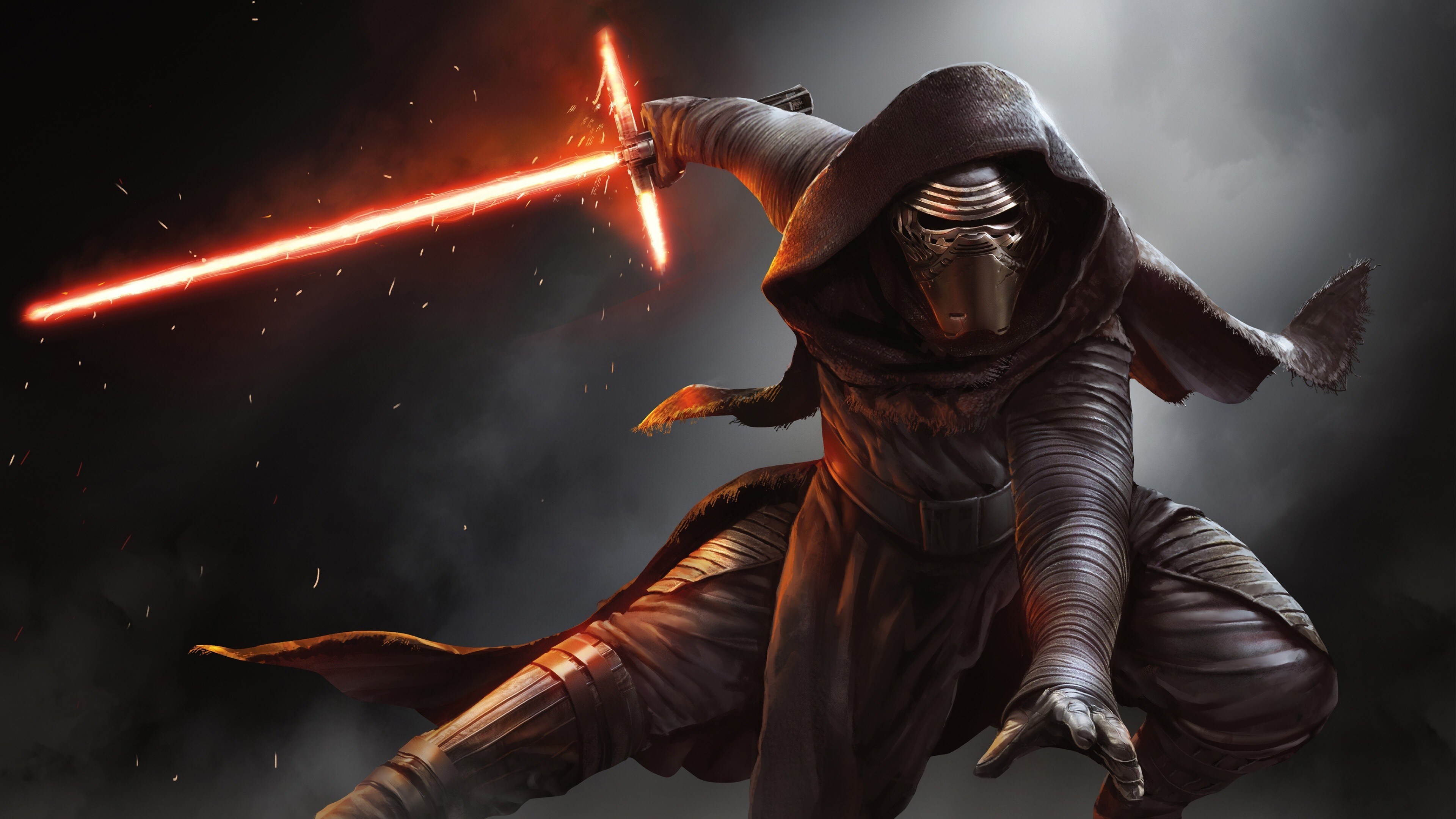 Free download Star Wars Lightsaber Force Awakening Science Fiction Mask AI Art Movies 4K Wallpaper, Wallpaper(s) website provided.
