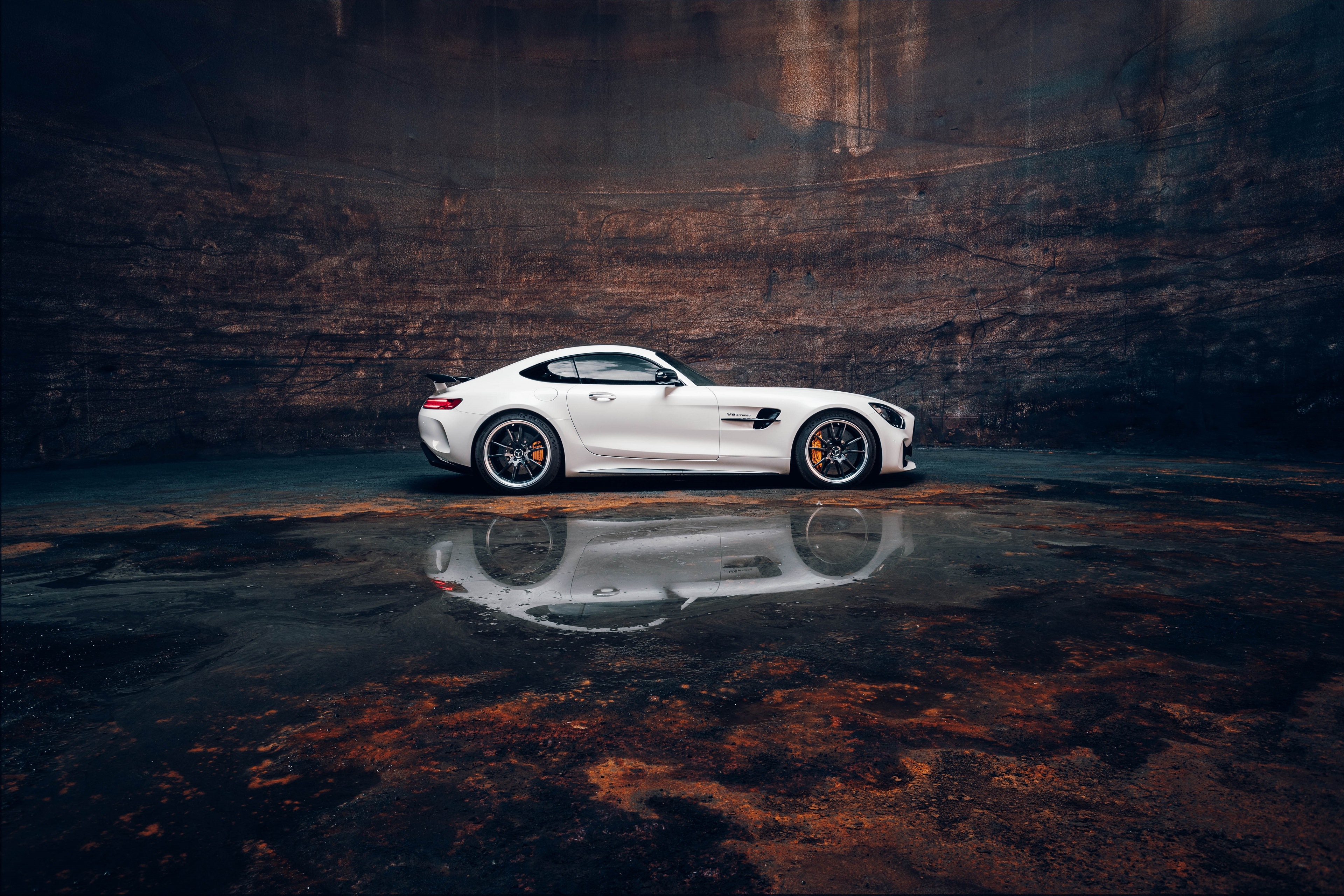 Free download Mercedes-Benz Car Reflection White Car Side View 4K Wallpaper, Wallpaper(s) website provided.