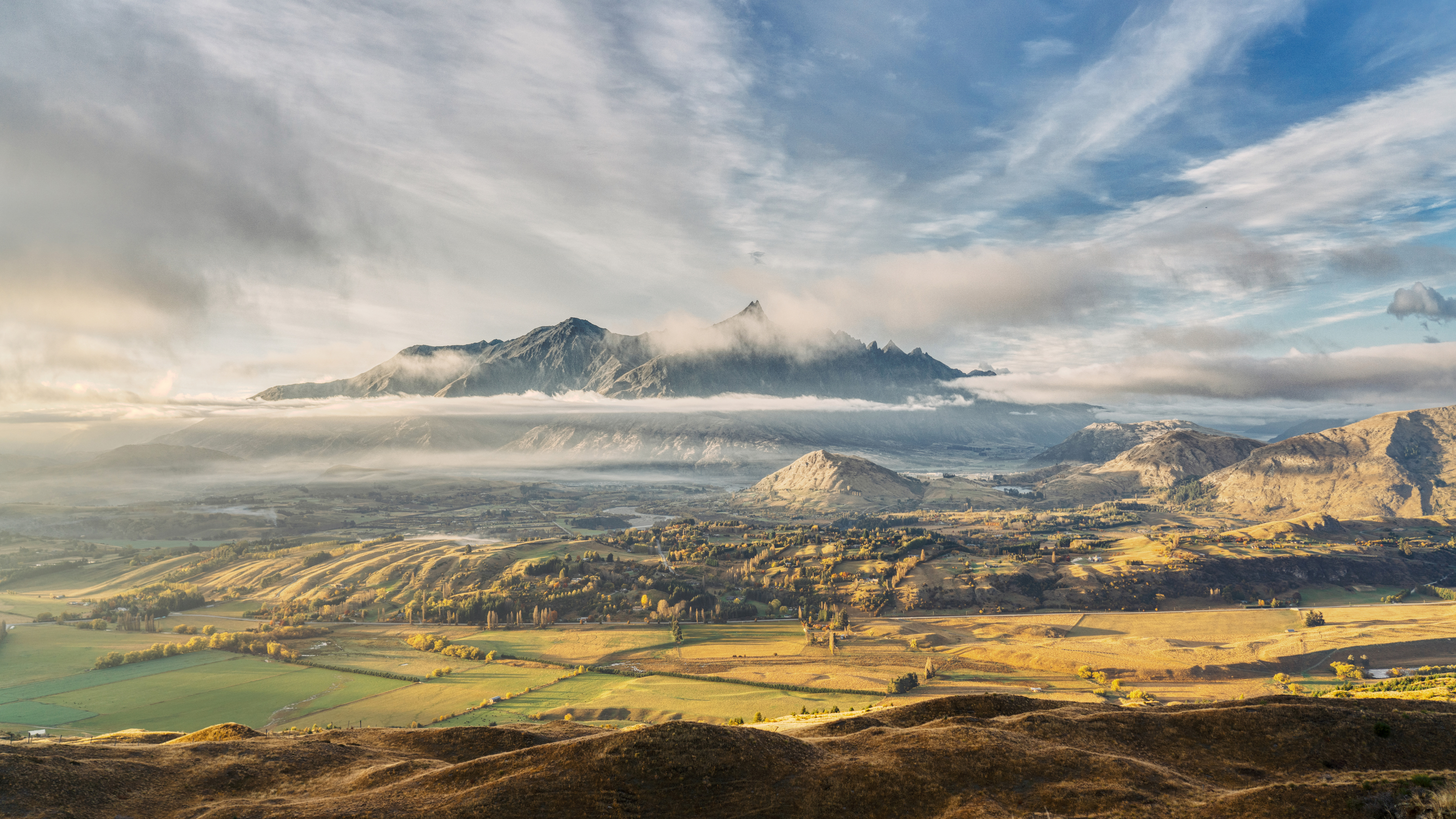 Free download Photography Queenstown Mountain Clouds Sky Landscape 8K Wallpaper, Wallpaper(s) website provided.