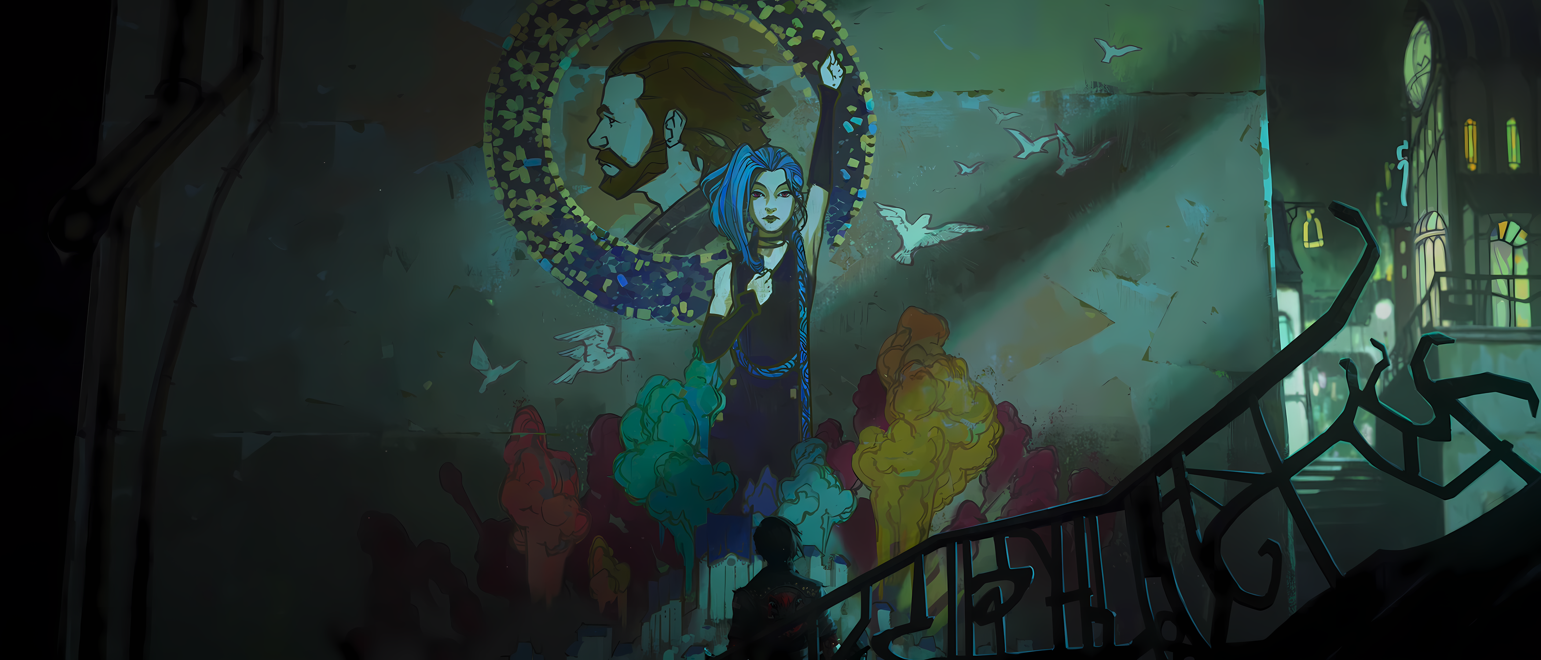 Free download League of Legends Battle of the Two Cities TV Series Painting Street Art 4K Wallpaper, Wallpaper(s)
