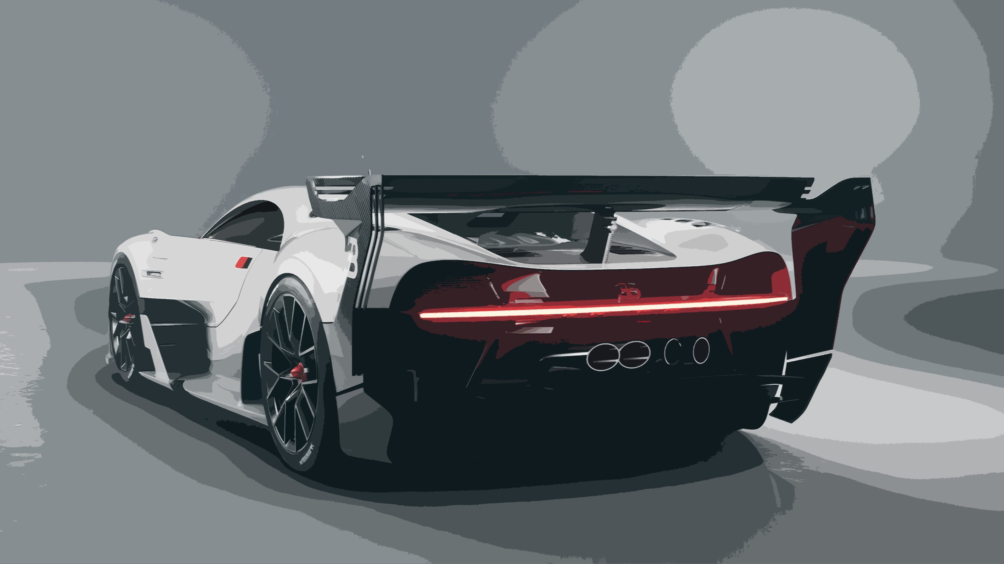 Free download Painting Artwork Glowing Neon Supercar Minimalism Racing Futuristic Carbon Fiber 4K Wallpaper, Wallpaper(s)