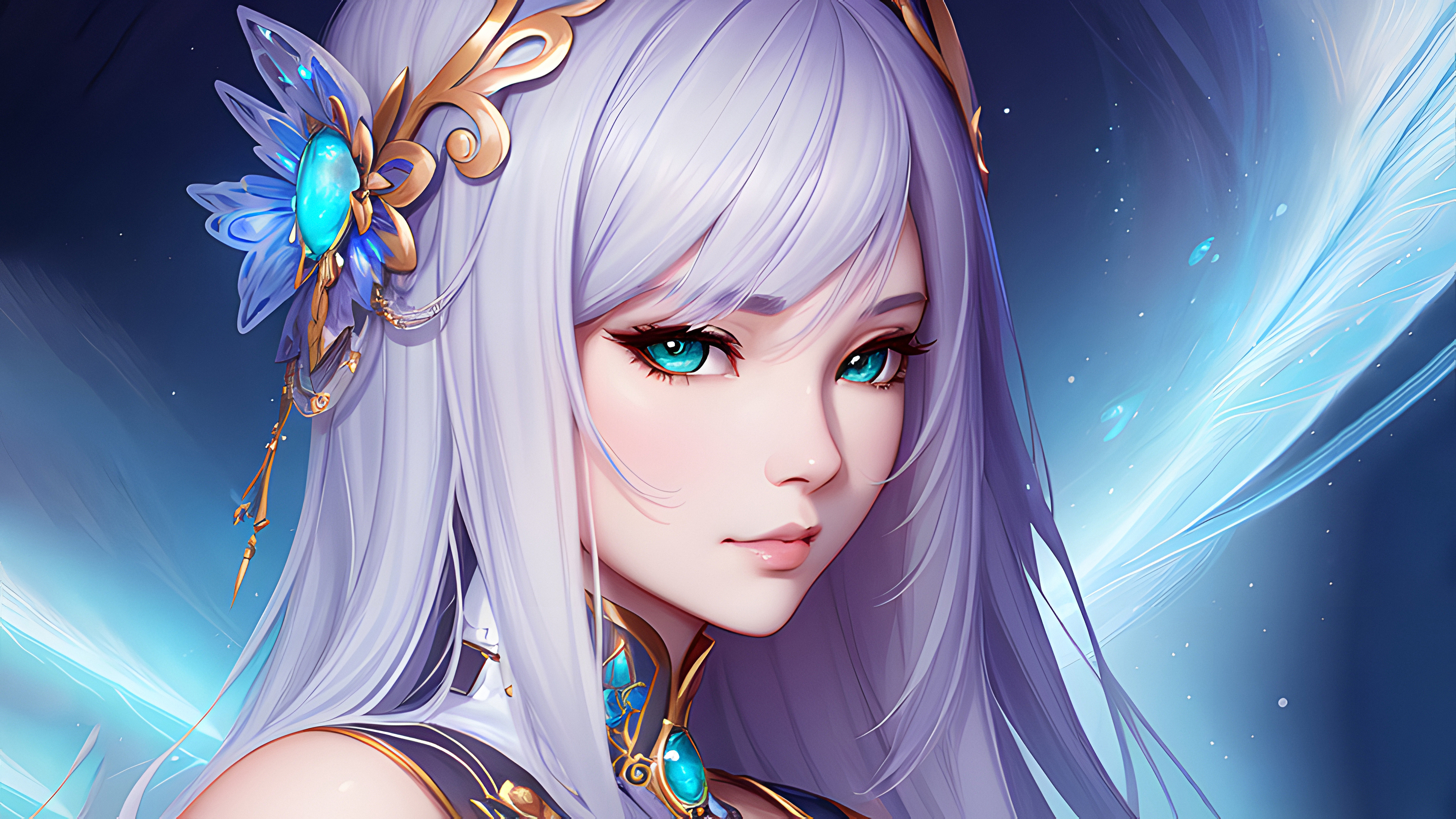 Free download Female Wizard Art Magic Anime 4K Wallpaper, Wallpaper(s) website provided.
