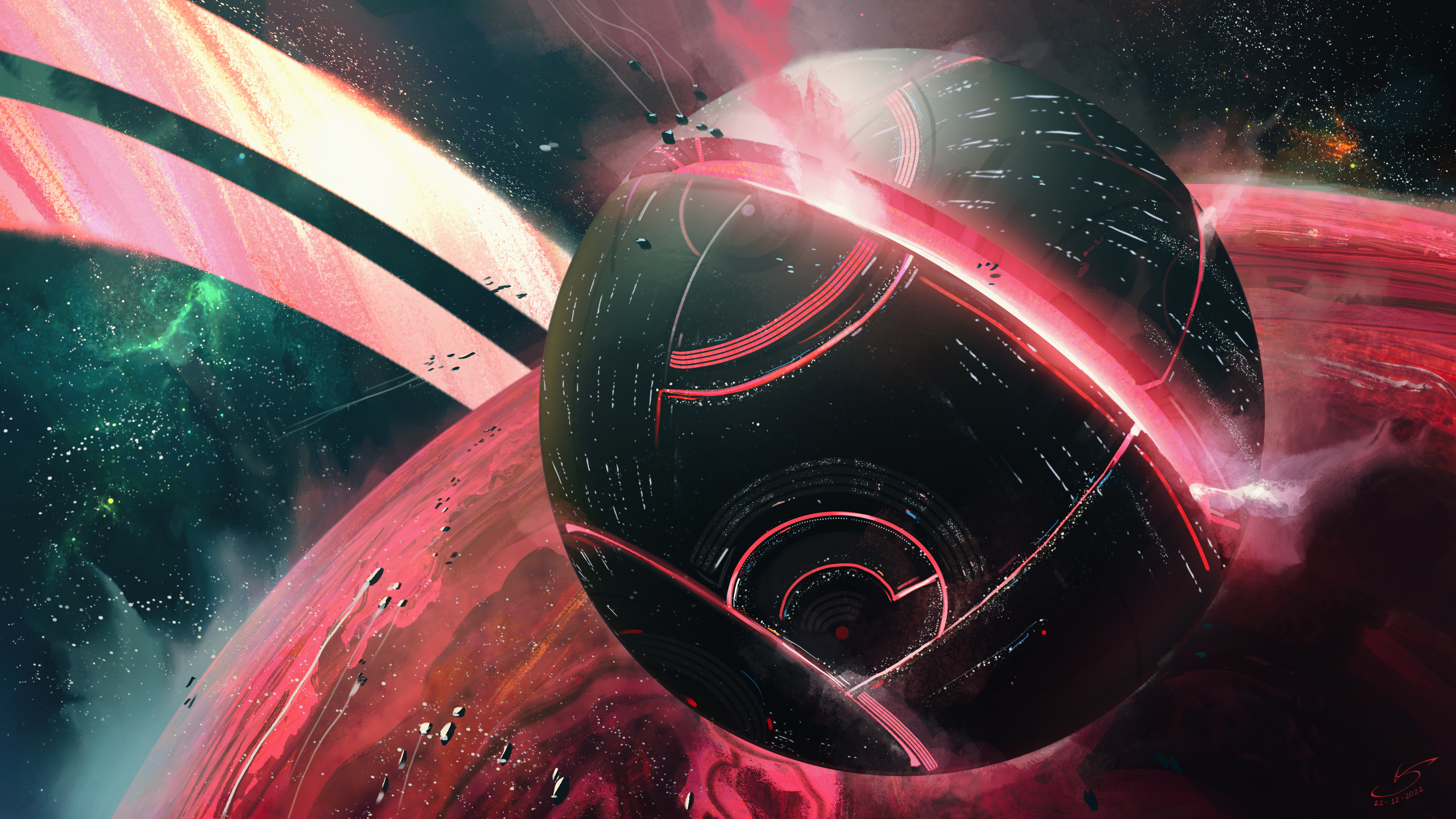 Free download AI Art Illustrations Space Space Art Galli Stars Solar System Planets Science Fiction 4K Wallpaper, Wallpaper(s) website provided.
