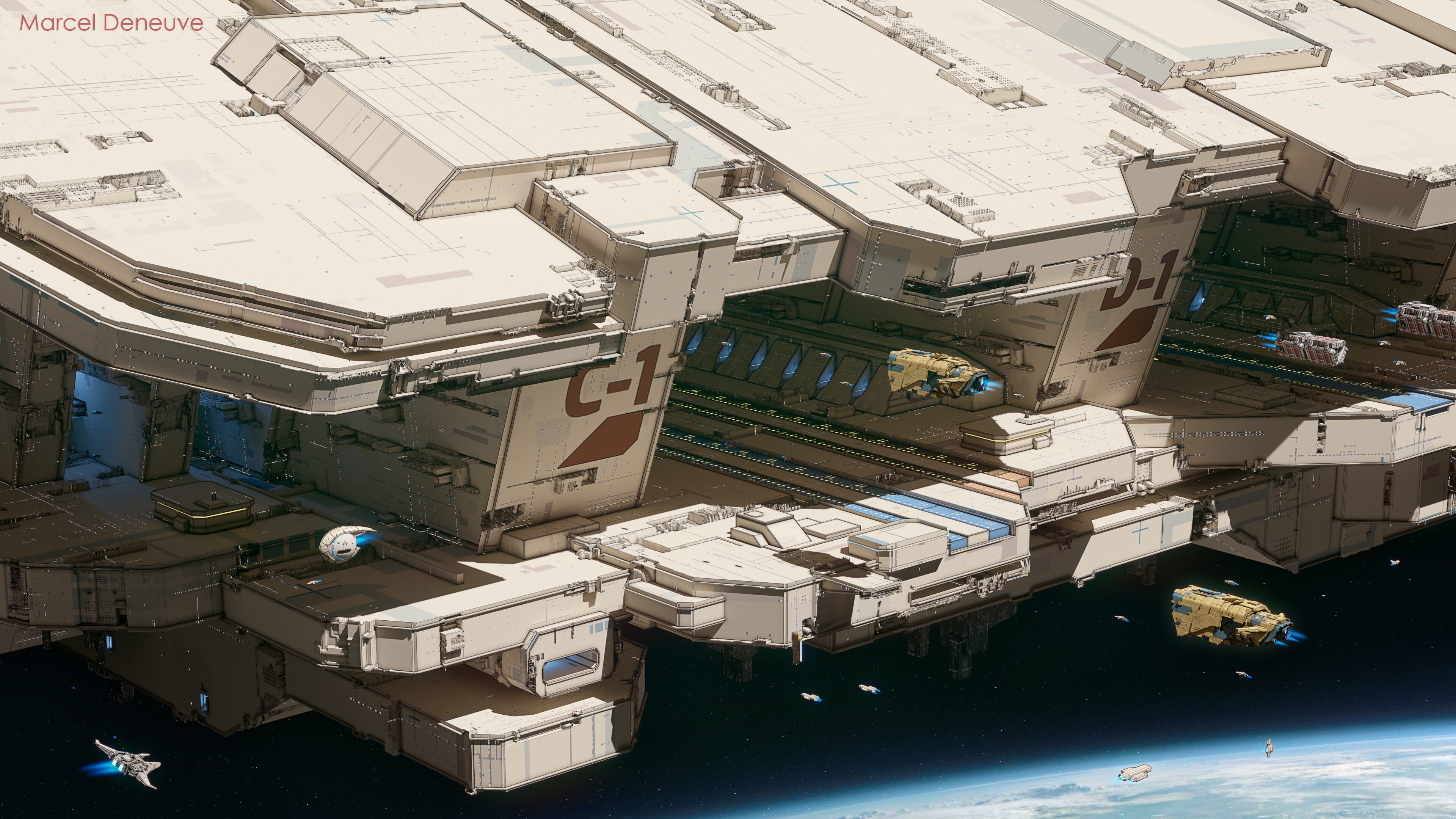 Free download Science fiction novel universe spaceship illustration space station 4K wallpaper, Wallpaper(s) website provided.