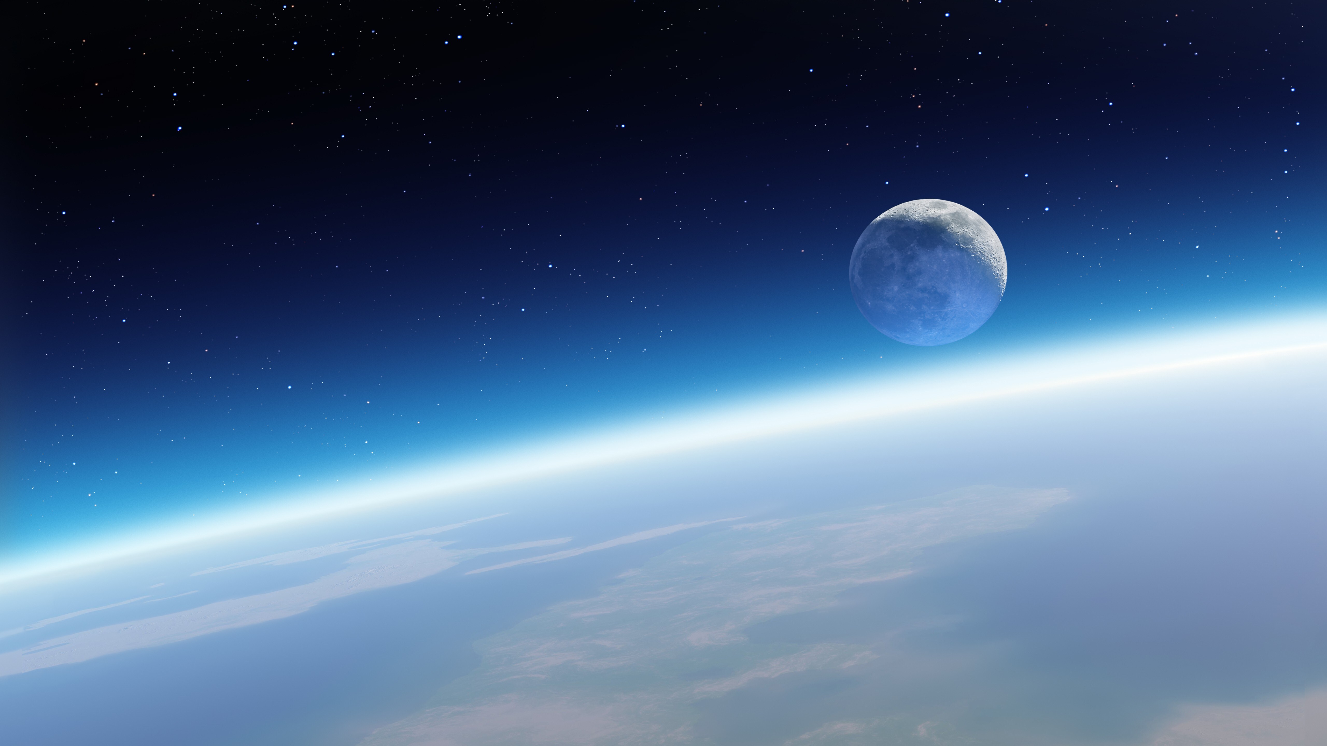 Free download Sky Moon Space Earth Star Planet Computer Wallpaper 4K Wallpaper, Wallpaper(s) website provided.