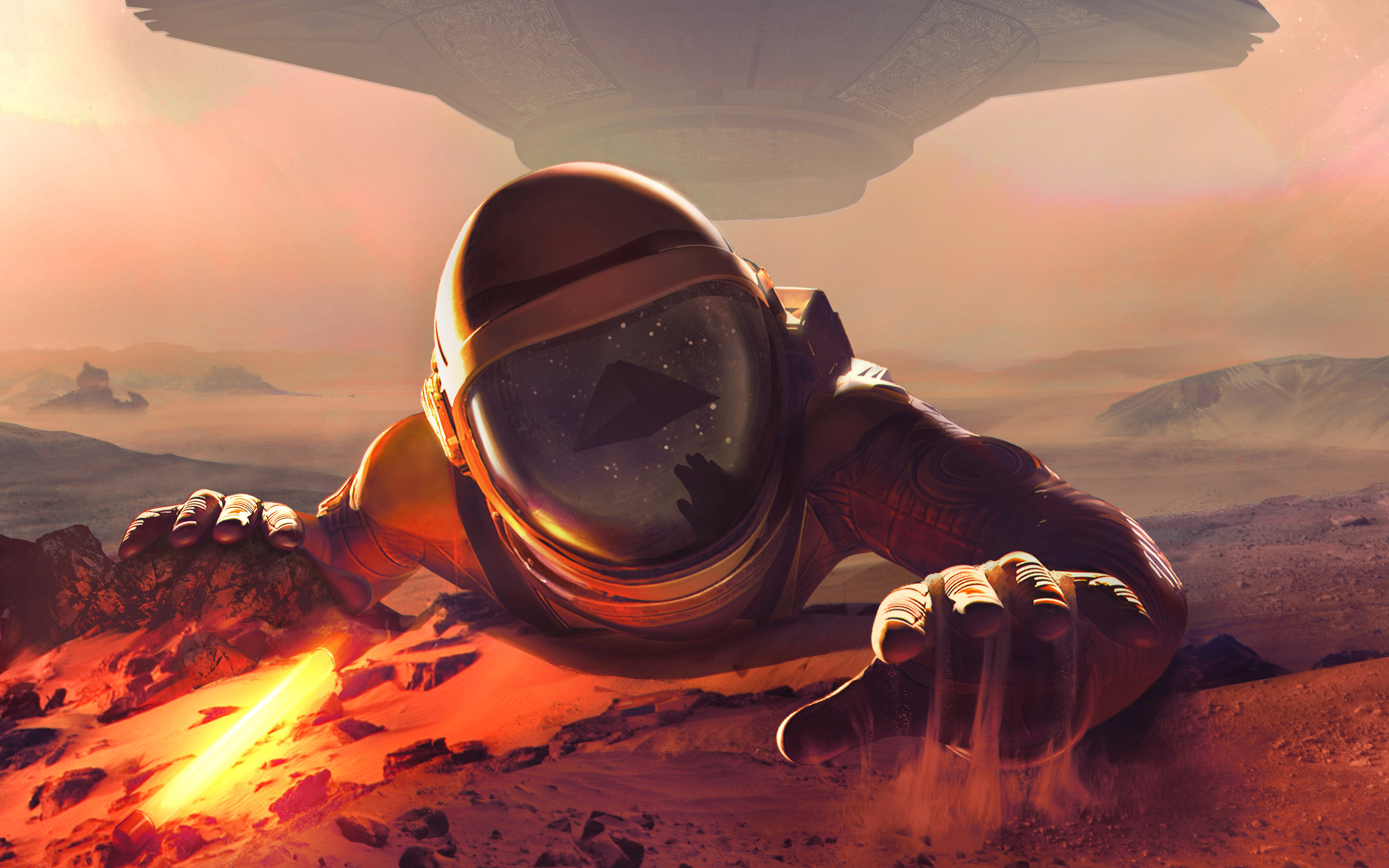 Free download Astronaut Space Science Fiction AI Art 4K Wallpaper, Wallpaper(s) website provided.