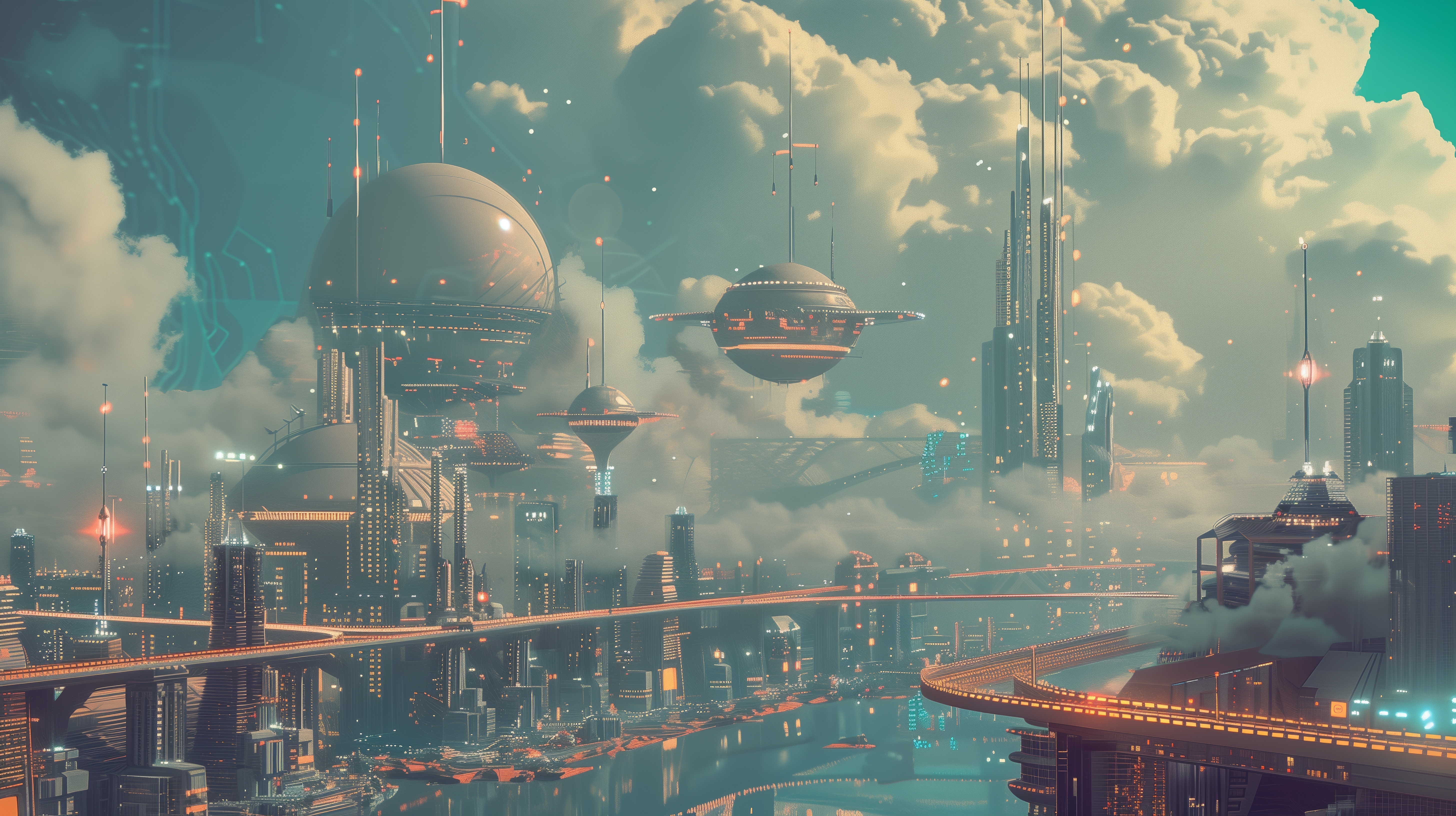 Free download Sky City Futuristic Science Fiction Computer Stickers 4K Stickers, Wallpaper(s) website provided.