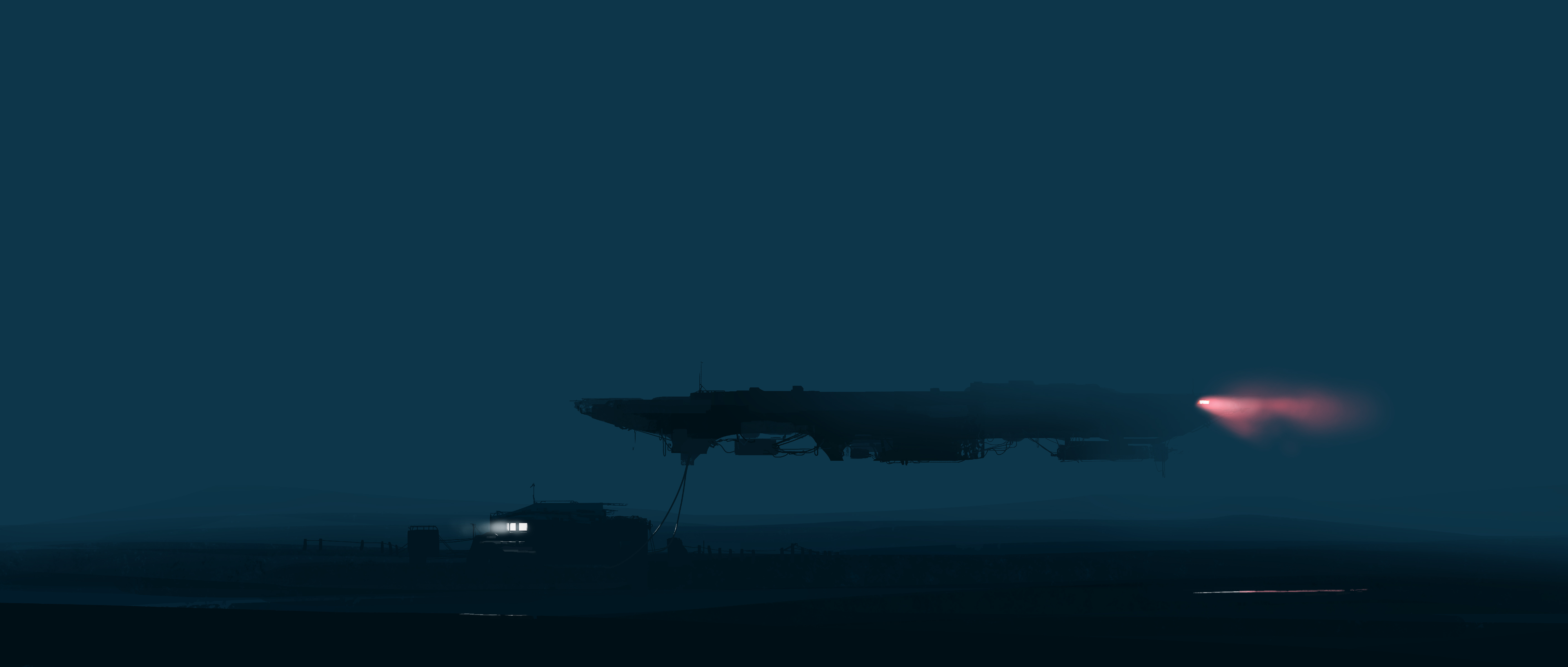 Free download Scenery Environment Spaceship Night Science Fiction House Computer Wallpaper 4K Wallpaper, Wallpaper(s) website provided.