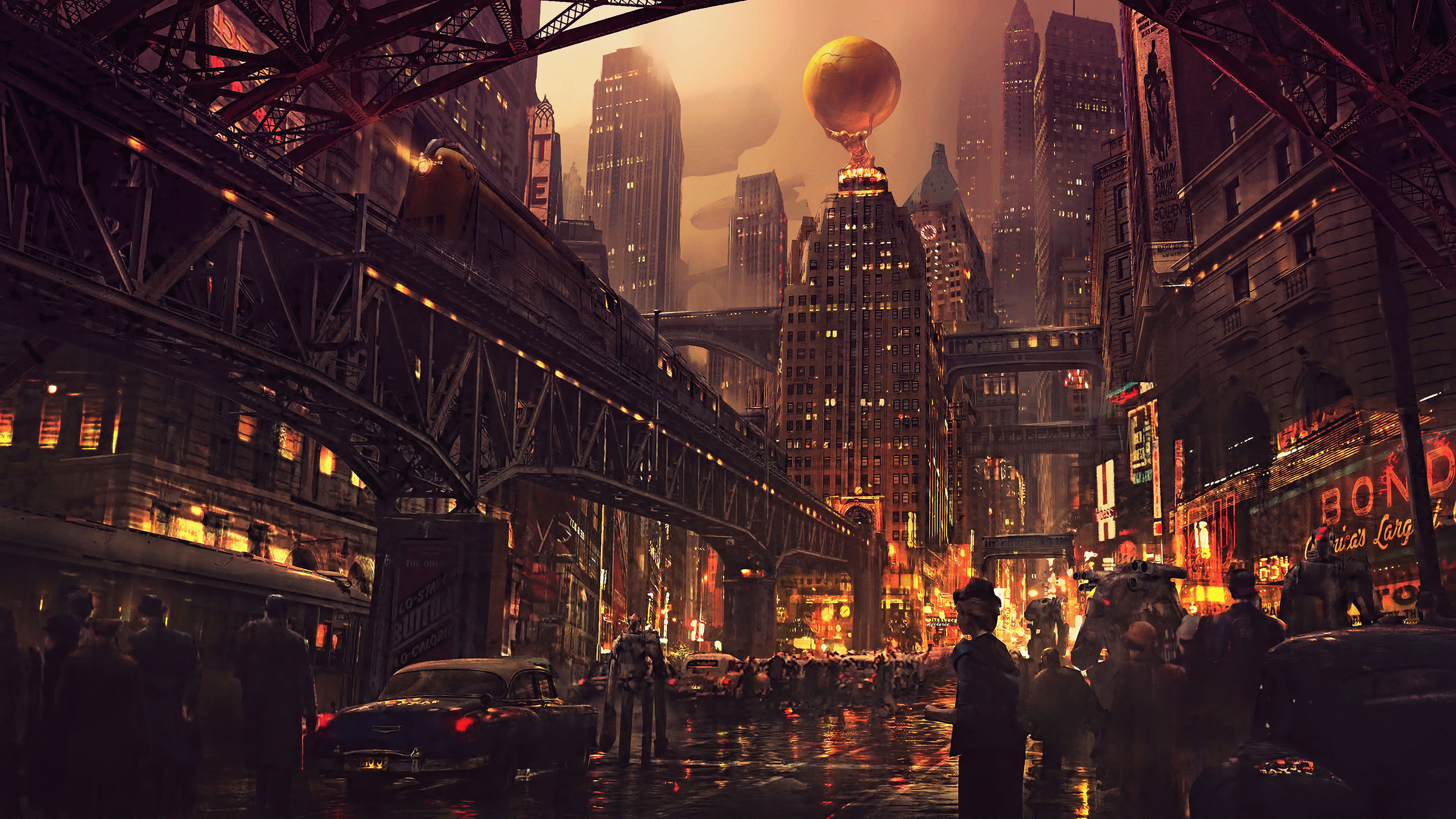 Free download Night Future City Science Fiction Concept Art City Landscape Futurism Computer Wallpaper 4K Wallpaper, Wallpaper(s) website provided.