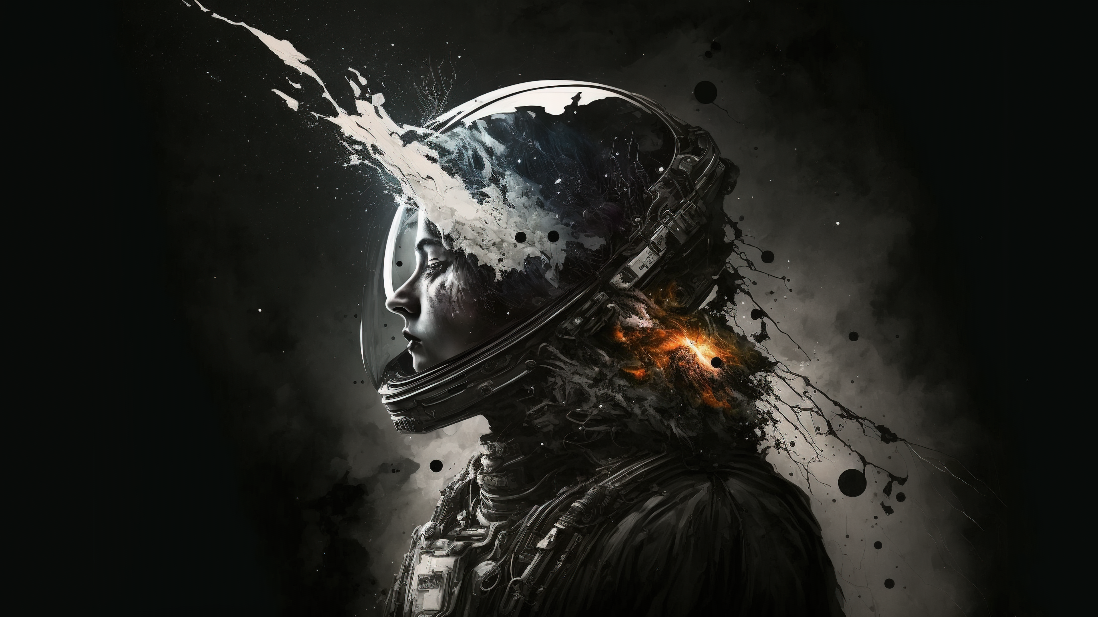 Free download Female Astronaut Saturation Artificial Intelligence Art Spacesuit Computer Wallpaper 4K Wallpaper, Wallpaper(s) website provided.