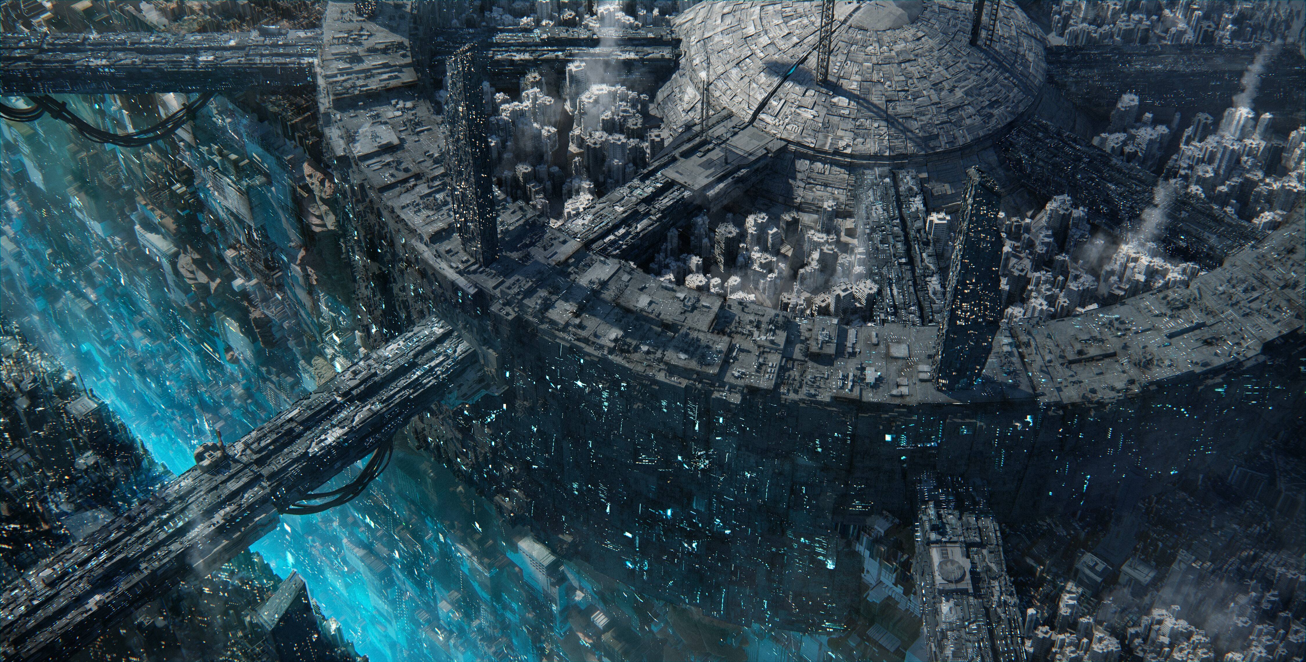 Free download Cityscape Futuristic City City Cyberpunk Concept Art Architecture Skyscraper Computer Wallpaper 4K Wallpaper, Wallpaper(s) website provided.