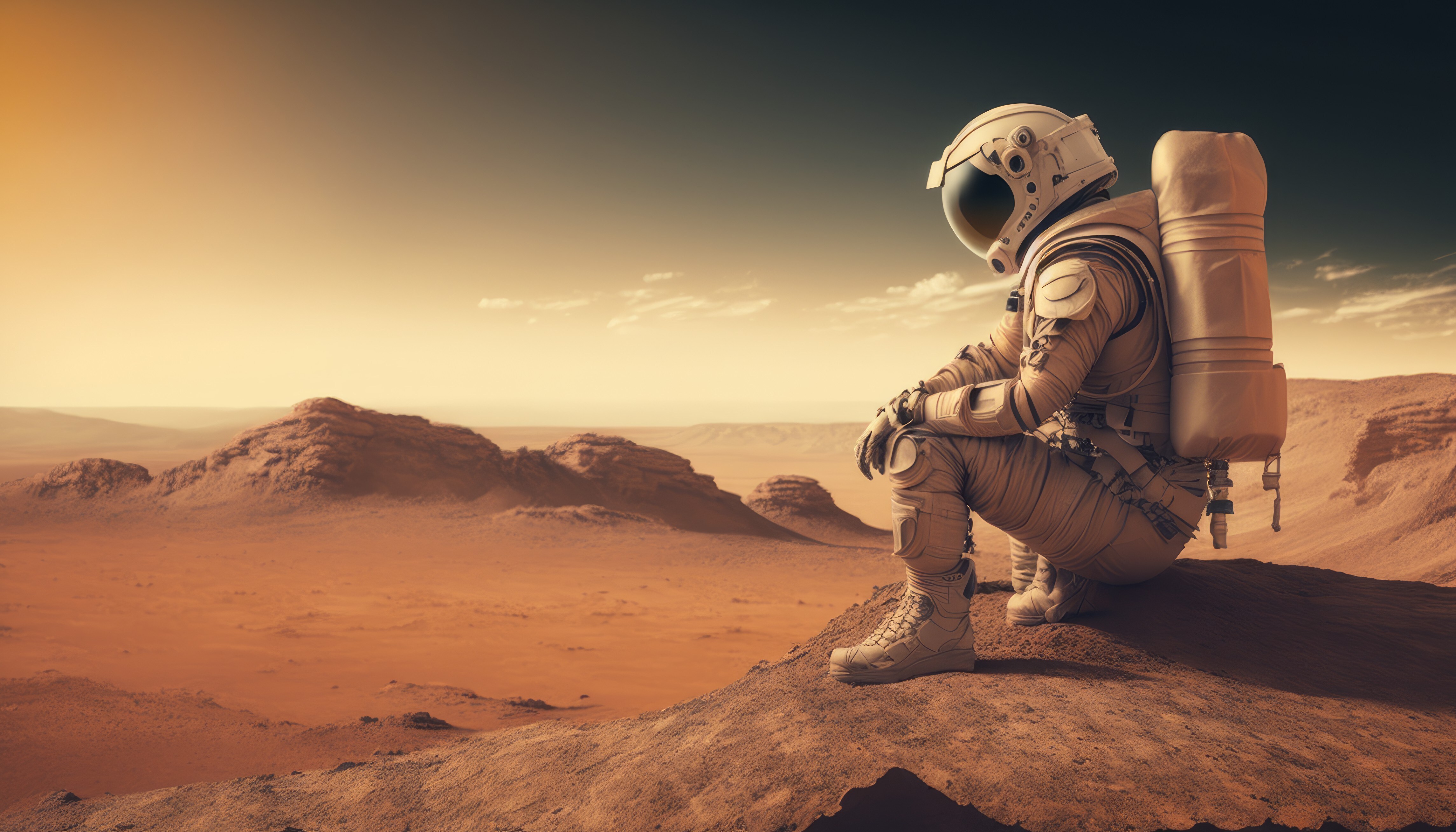 Free download Astronaut Artificial Intelligence Art Illustrations Science Fiction Mars Space Suits 4K Wallpaper, Wallpaper(s) website provided.