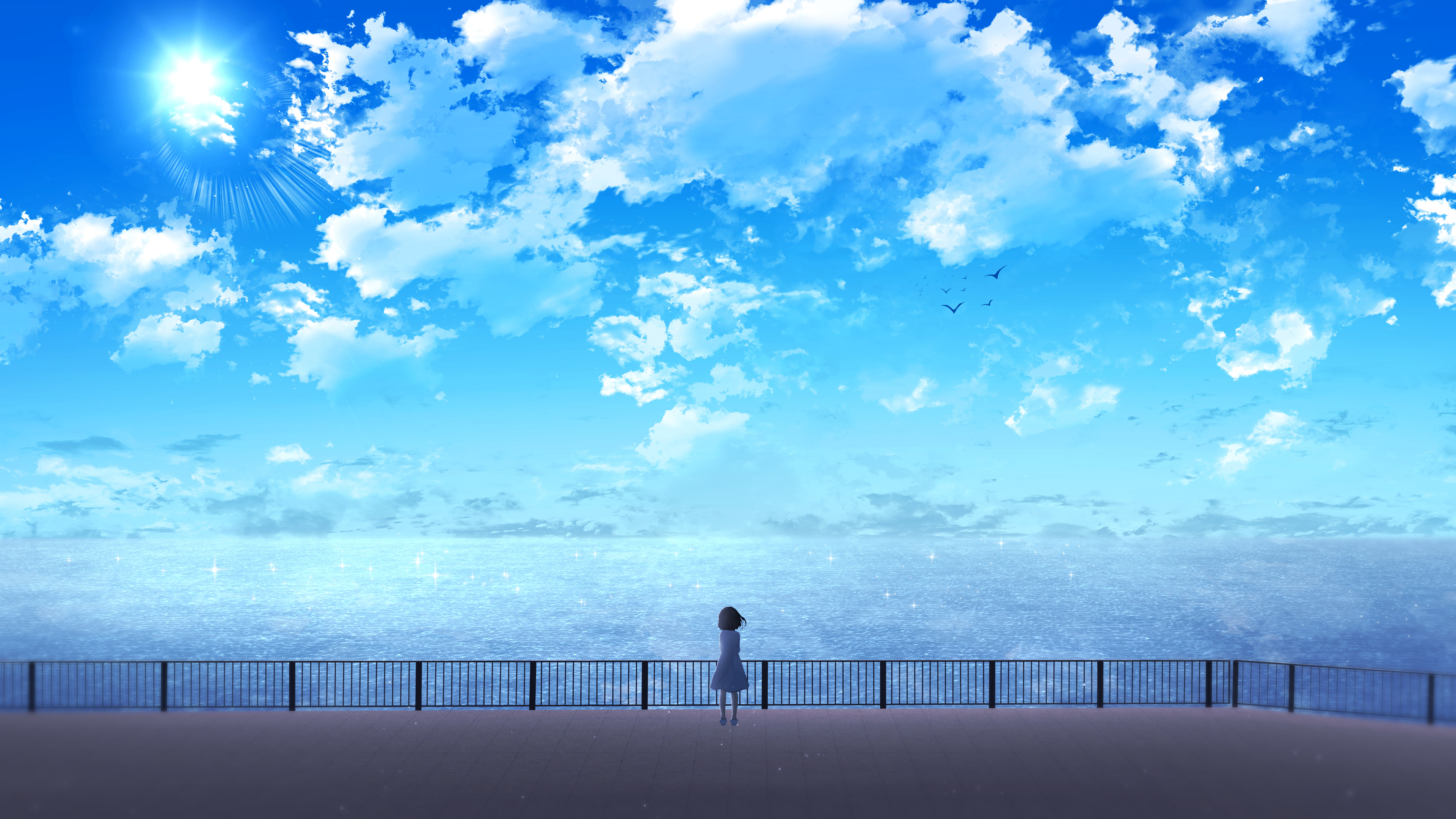 Free download Anime AI Art Landscape Sky Cloud 4K Wallpaper, Wallpaper(s) website provided.