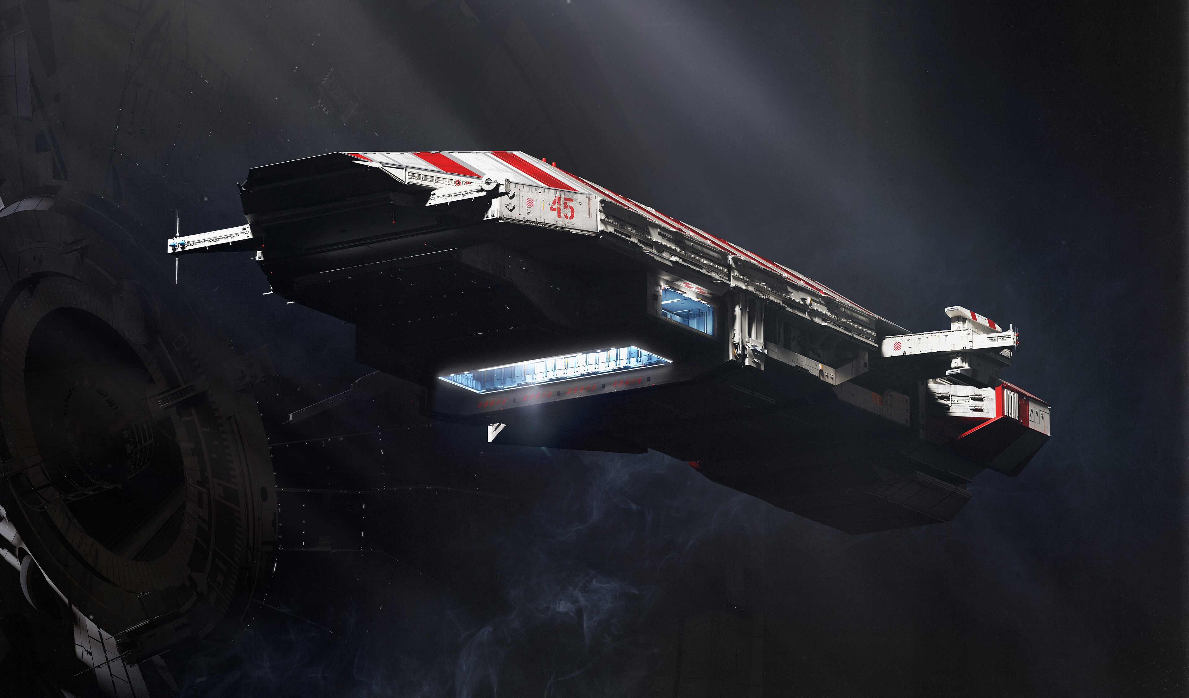 Free download Artwork Spaceship Digital Art Science Fiction Computer Wallpaper 4K Wallpaper, Wallpaper(s) website provided.
