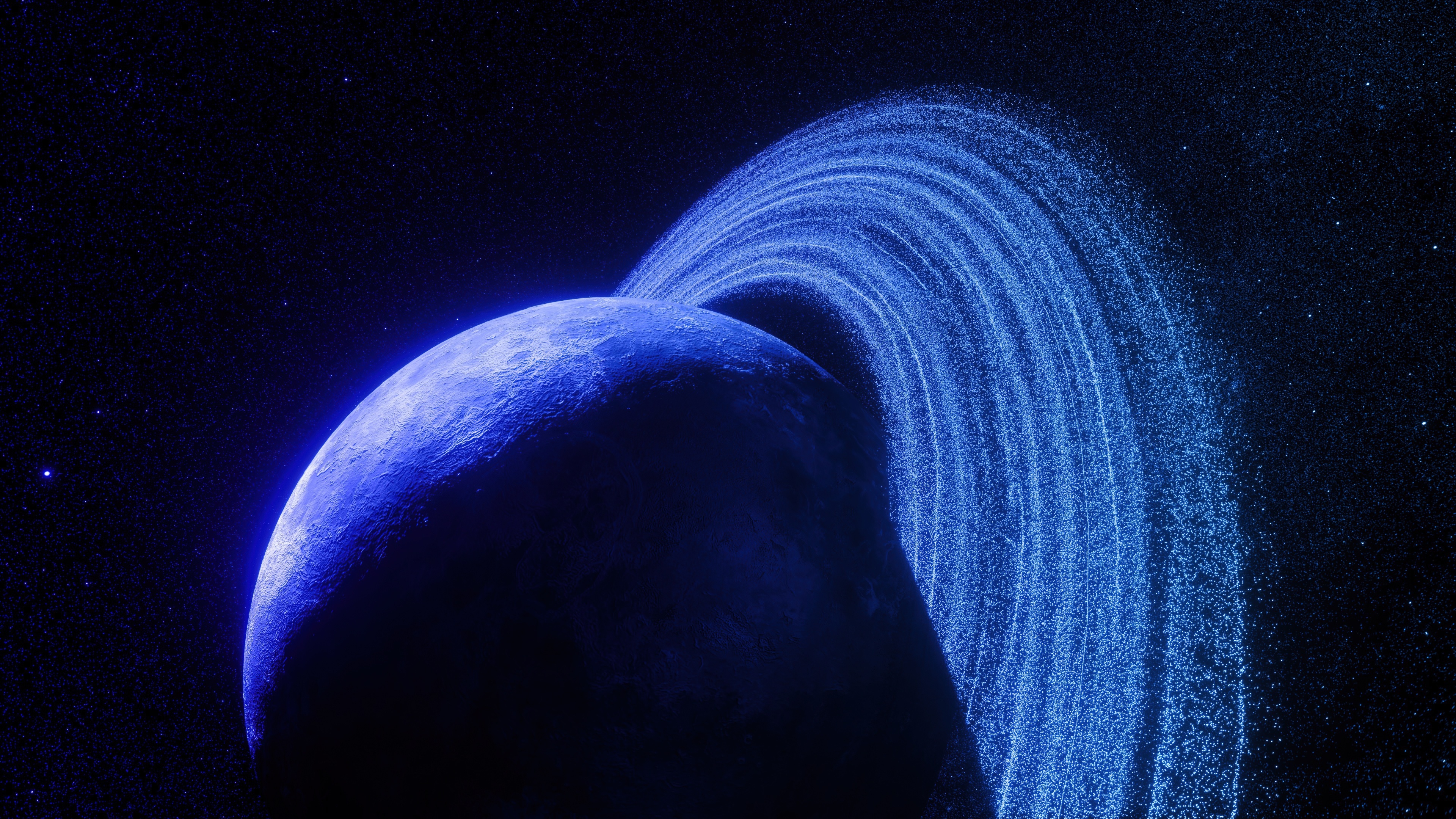 Free download Planet Space Star Blue AI Art Planetary Ring Universe 4K Wallpaper, Wallpaper(s) website provided.