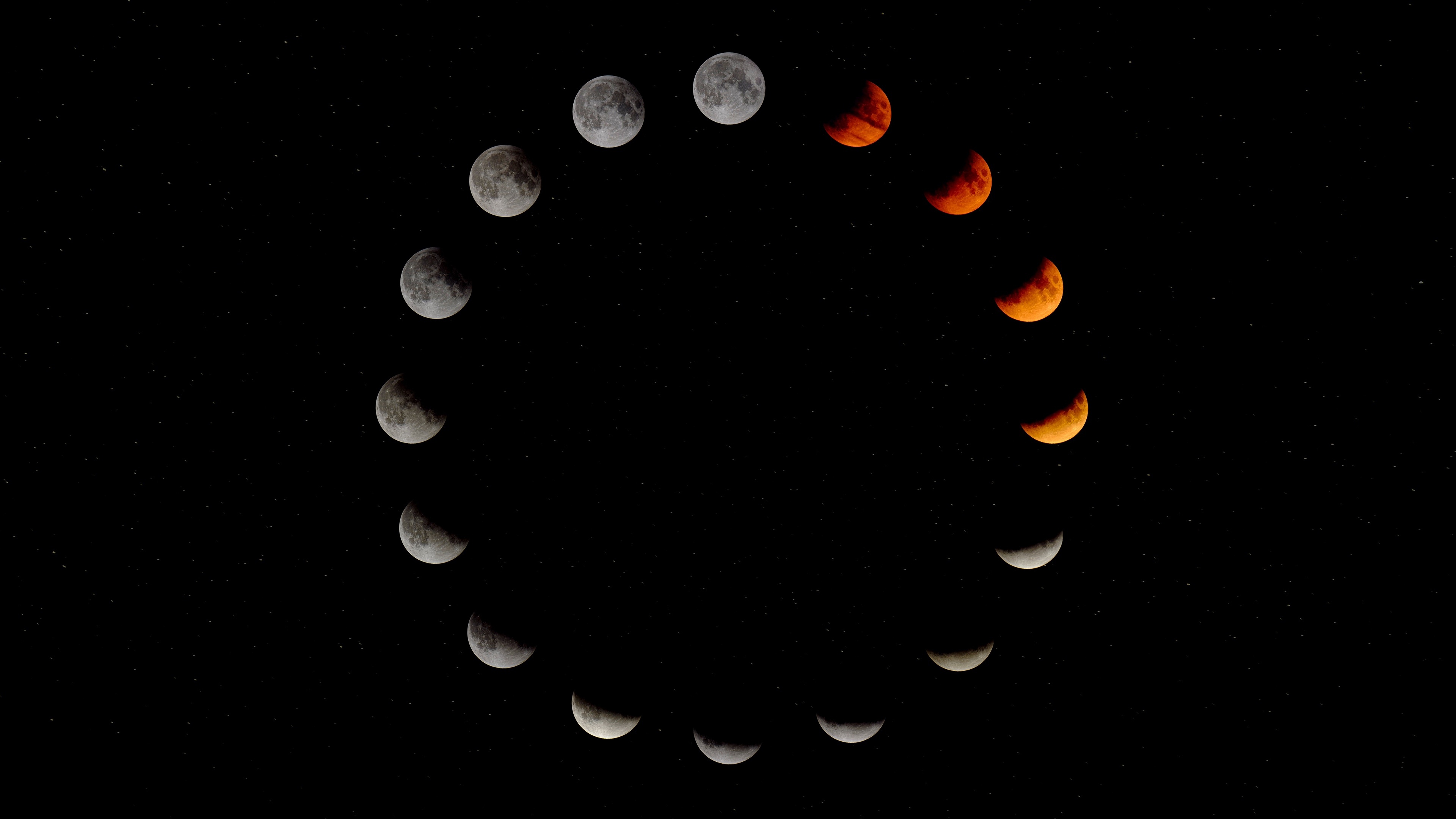Free download Moon Space Stars Round Red Moon Moon Moon Phase Computer Wallpaper 4K Wallpaper, Wallpaper(s) website provided.