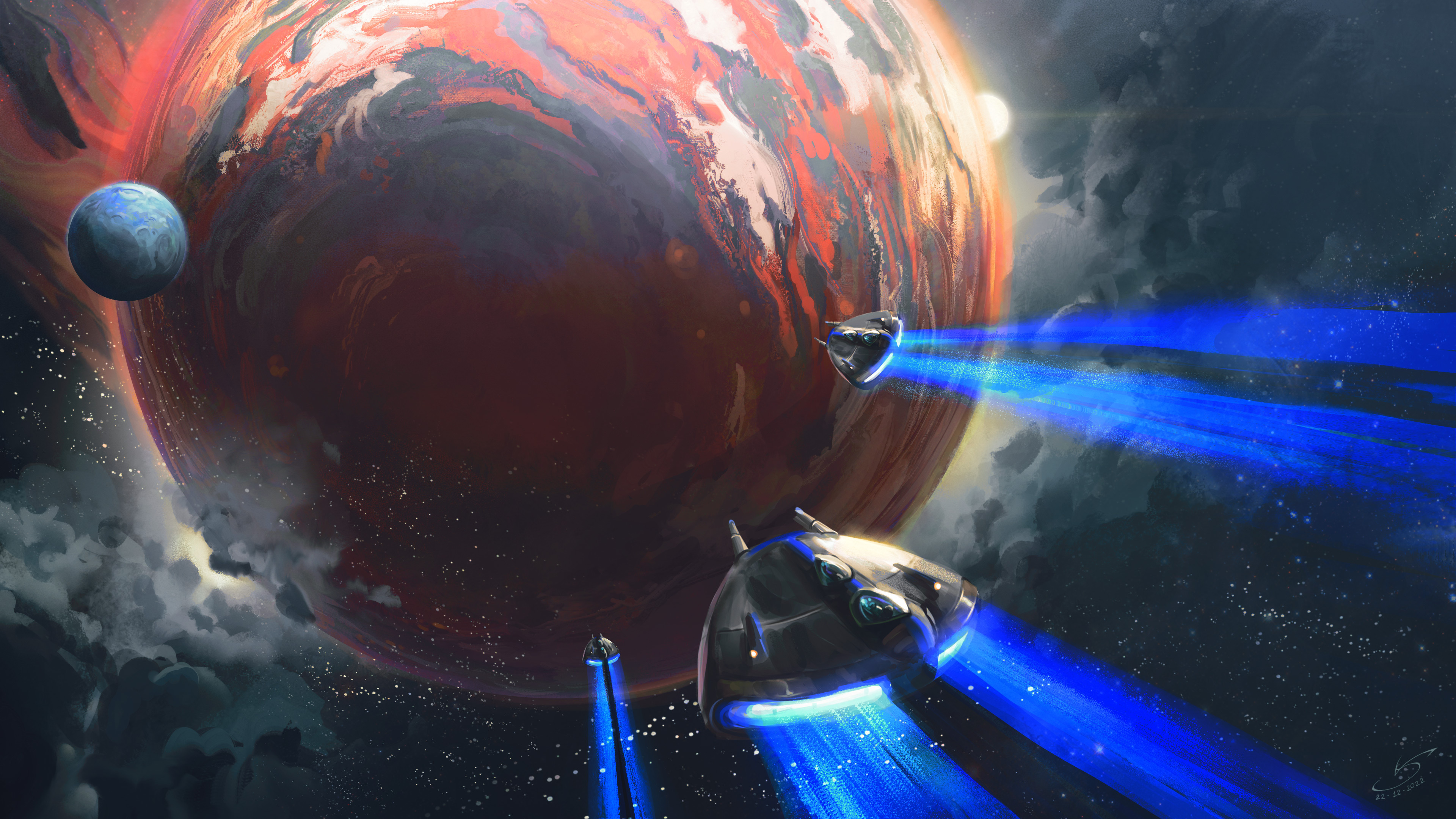 Free download AI Art Illustration Space Space Art Galli Stars Spaceship Science Fiction Computer Wallpaper 4K Wallpaper, Wallpaper(s) website provided.