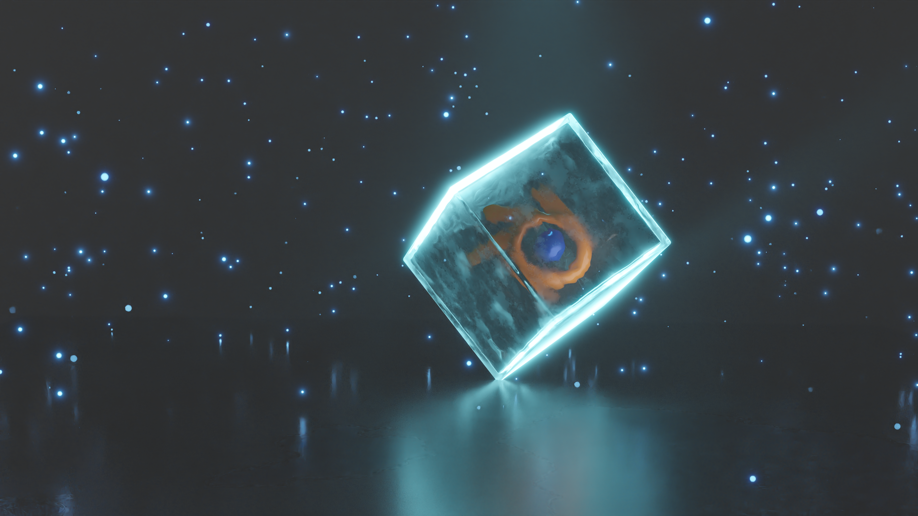 Free download Cube Star Cyan 4K Wallpaper, Wallpaper(s) website provided.