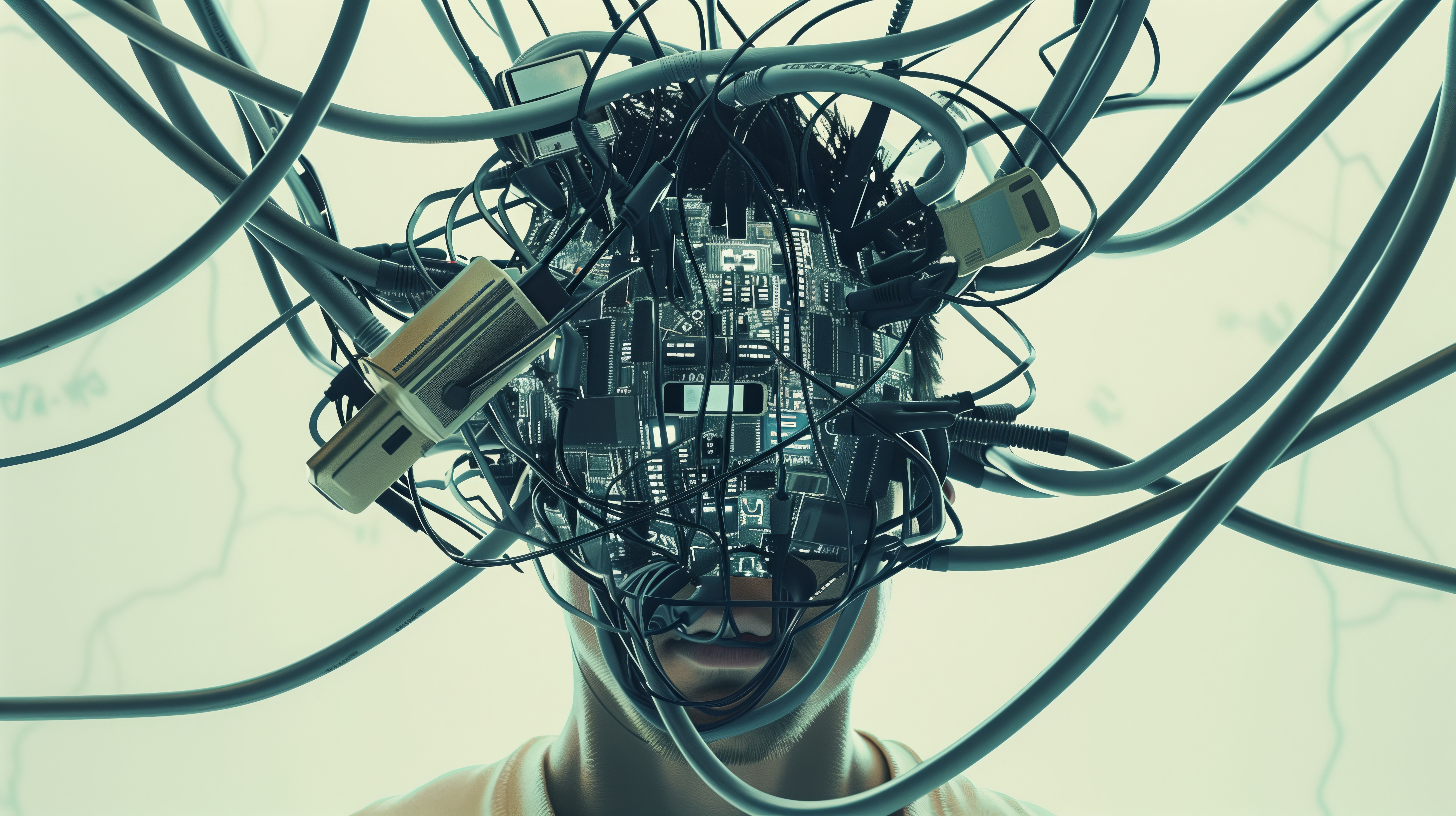 Free download Artificial Intelligence Art Illustrations Cyberpunk Wire Concept Art Computer Wallpaper 4K Wallpaper, Wallpaper(s) website provided.