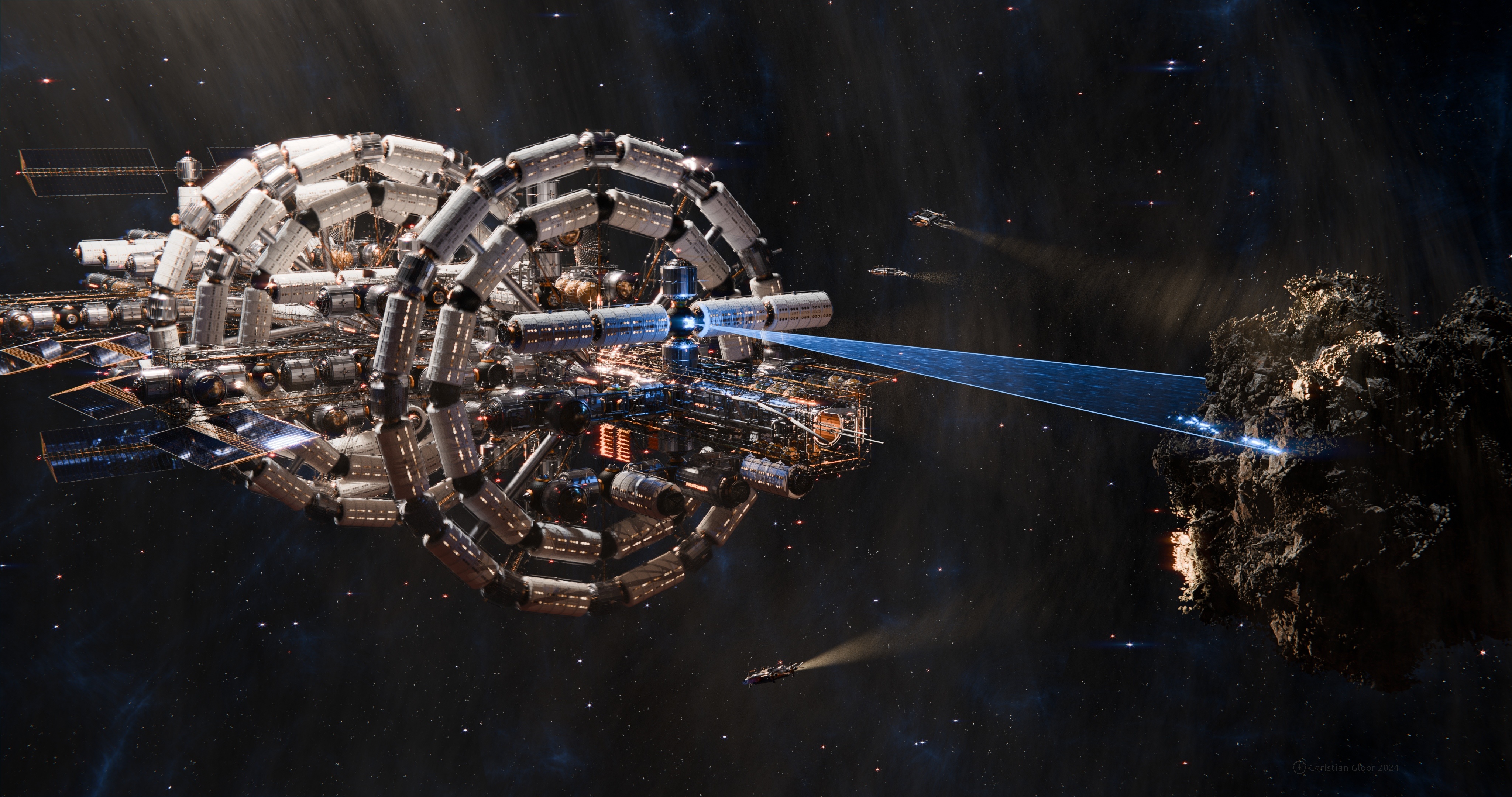 Free download Asteroid Civilization Dome Space Station Universe Spaceship 4K Wallpaper, Wallpaper(s) website provided.