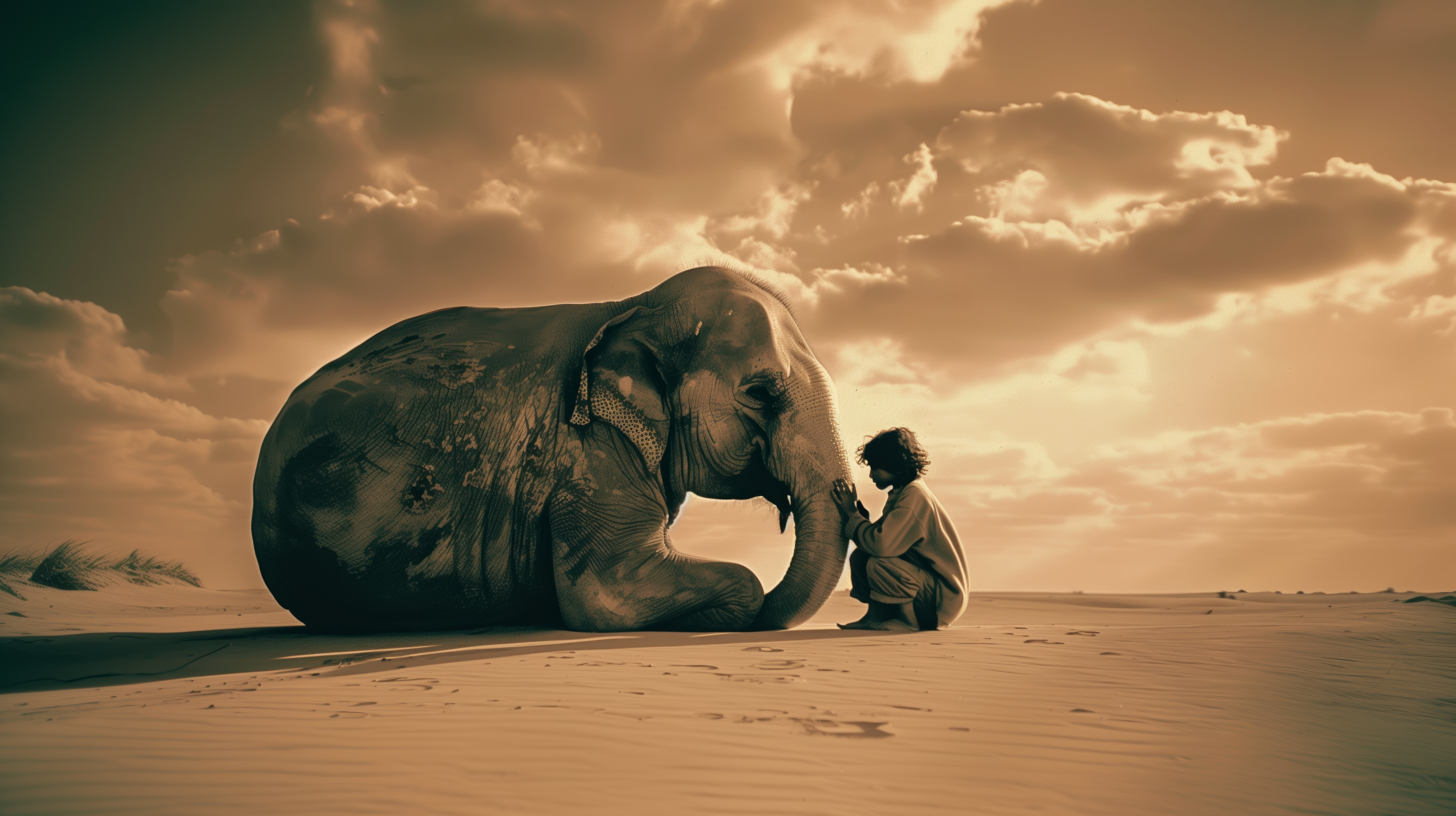 Free download Children Artificial Intelligence Art Elephant Sand Computer Wallpaper 4K Wallpaper, Wallpaper(s) website provided.