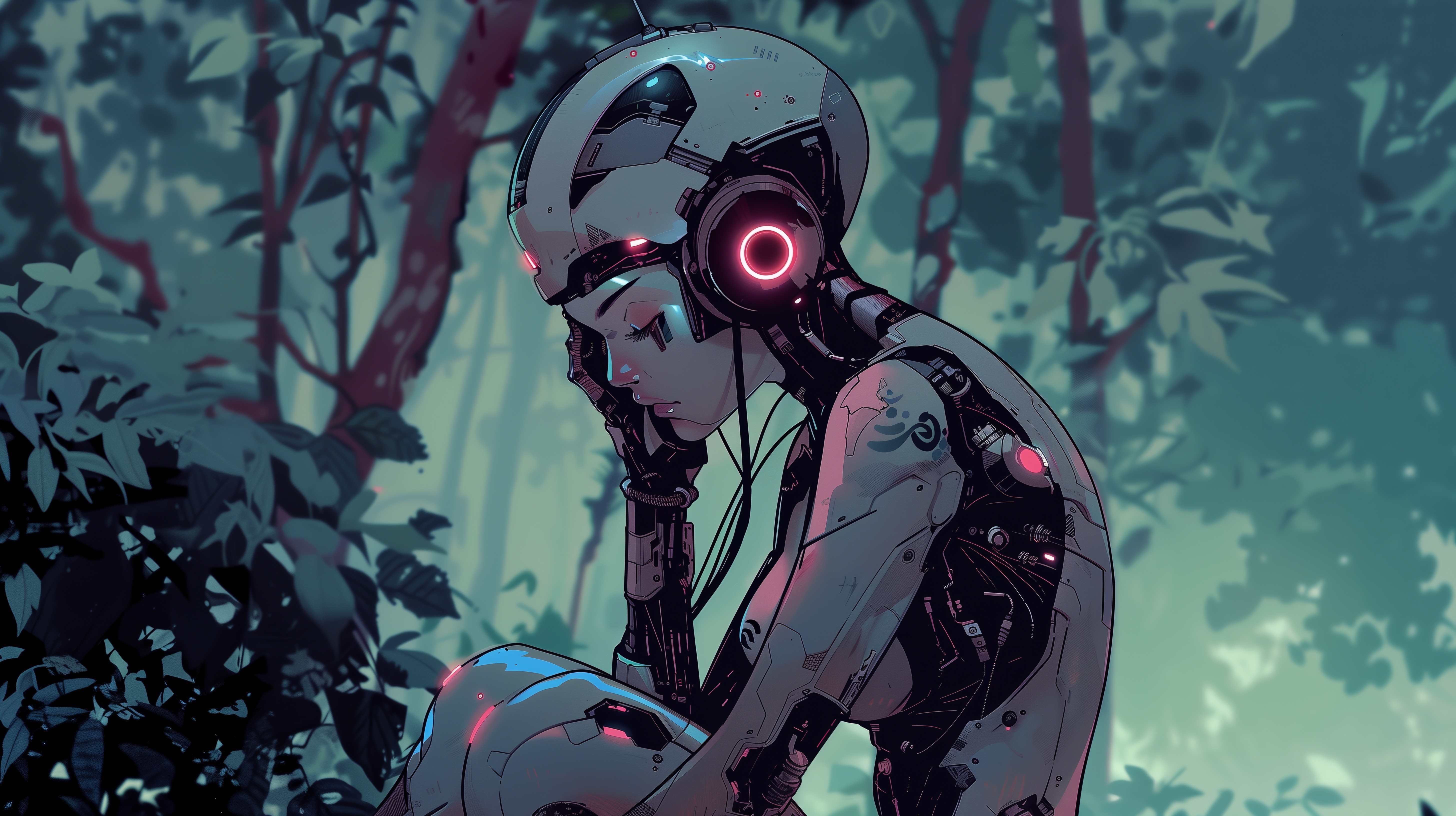 Free download Women Artificial Intelligence Art Illustrations Robot Sad Computer Wallpaper 4K Wallpaper, Wallpaper(s) website provided.