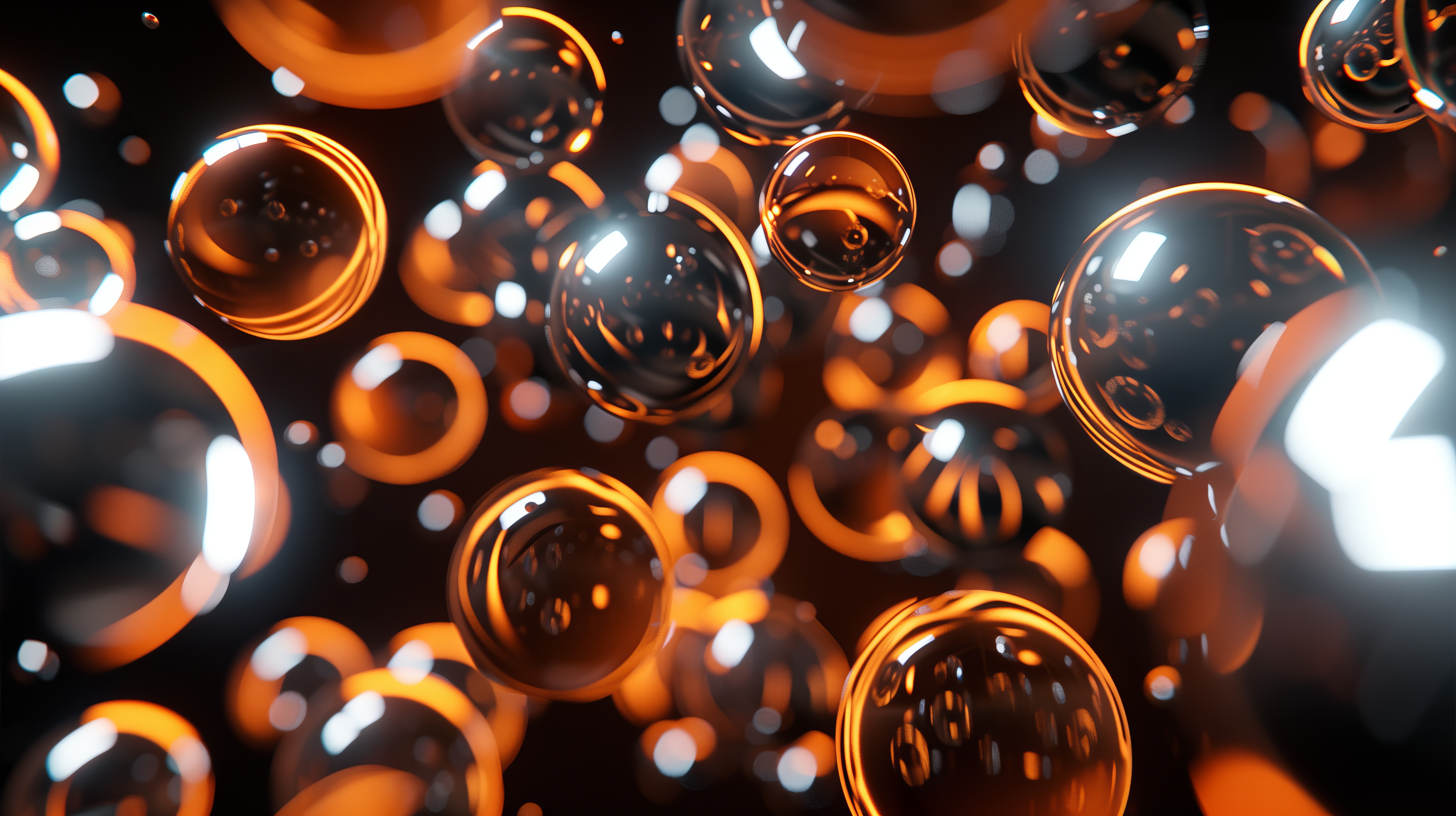 Free download Abstract orange white black ball reflective computer wallpaper 4K wallpaper, Wallpaper(s) website provided.