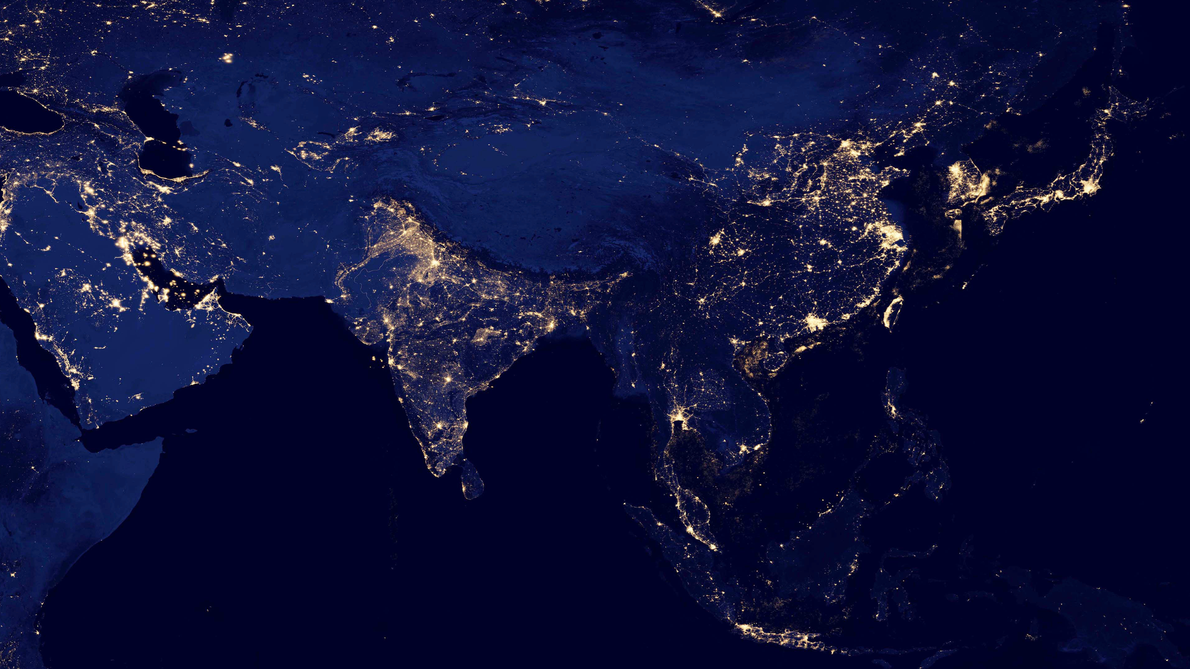 Free download City Lights Night Continent World Satellite Image Earth 4K Wallpaper, Wallpaper(s)
