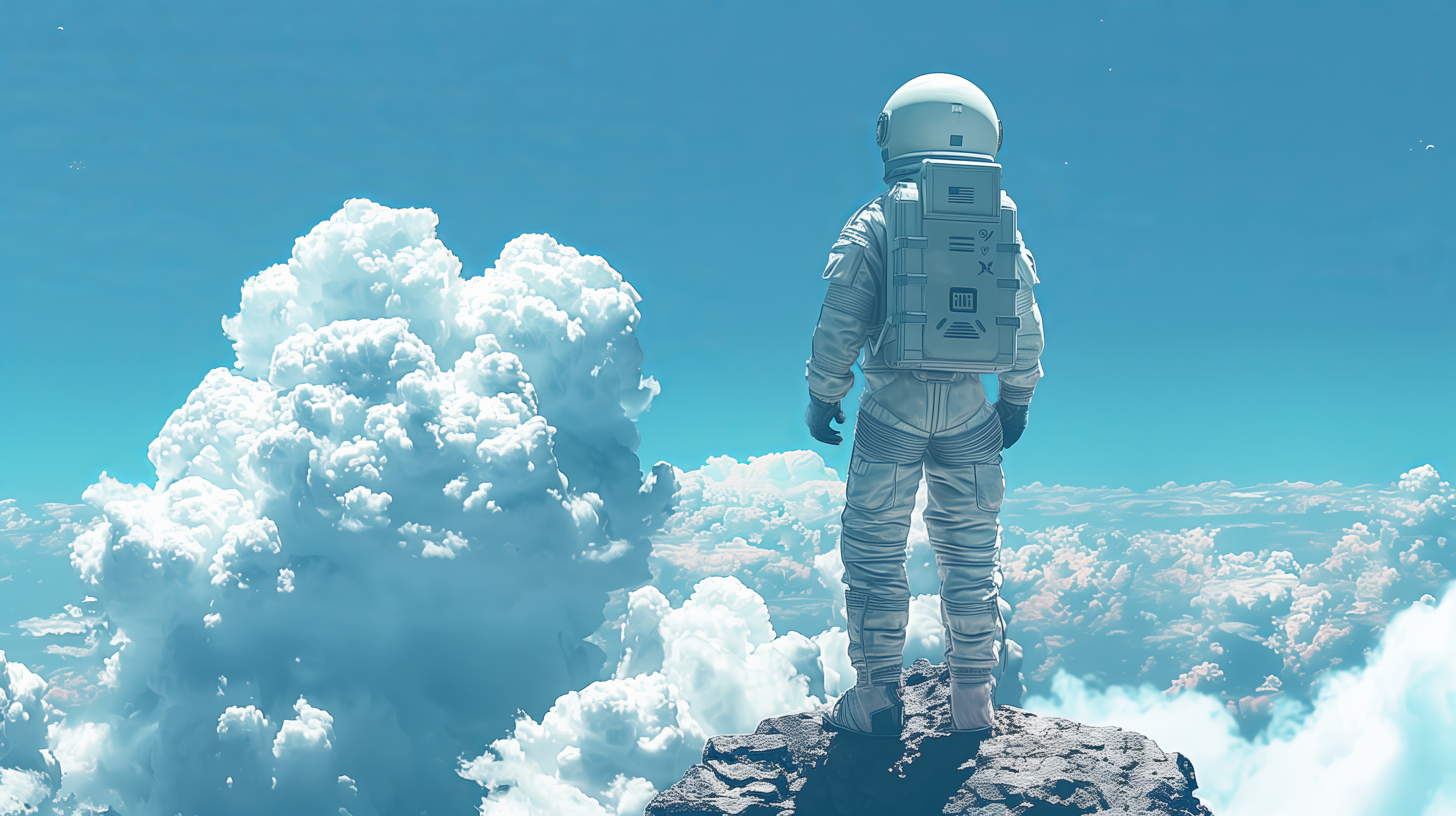 Free download Astronaut Artificial Intelligence Art Cloud Blue Clear Sky Sky Computer Wallpaper 4K Wallpaper, Wallpaper(s) website provided.
