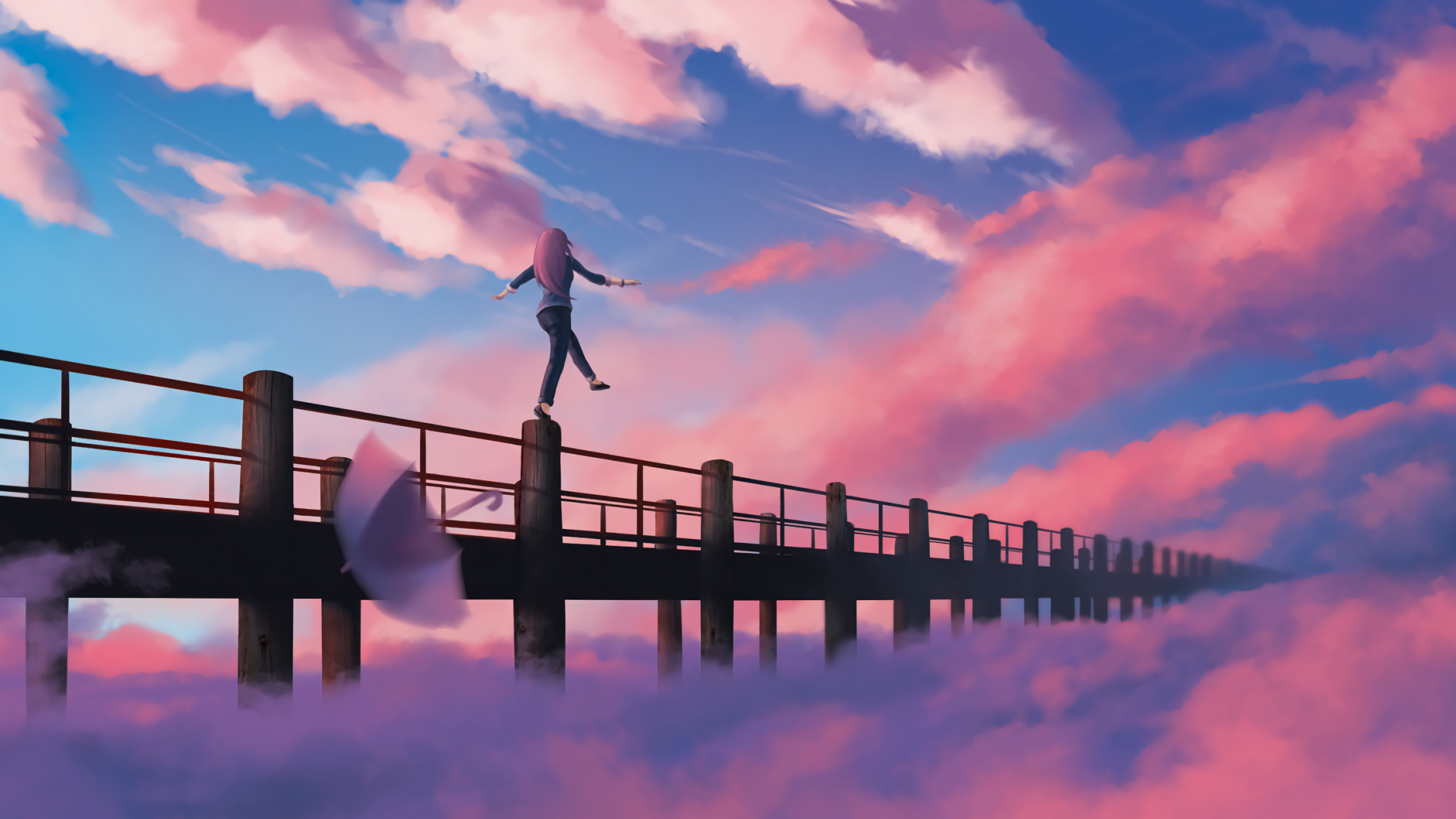 Free download Anime Anime Girl Sky Umbrella 4K Wallpaper, Wallpaper(s) website provided.