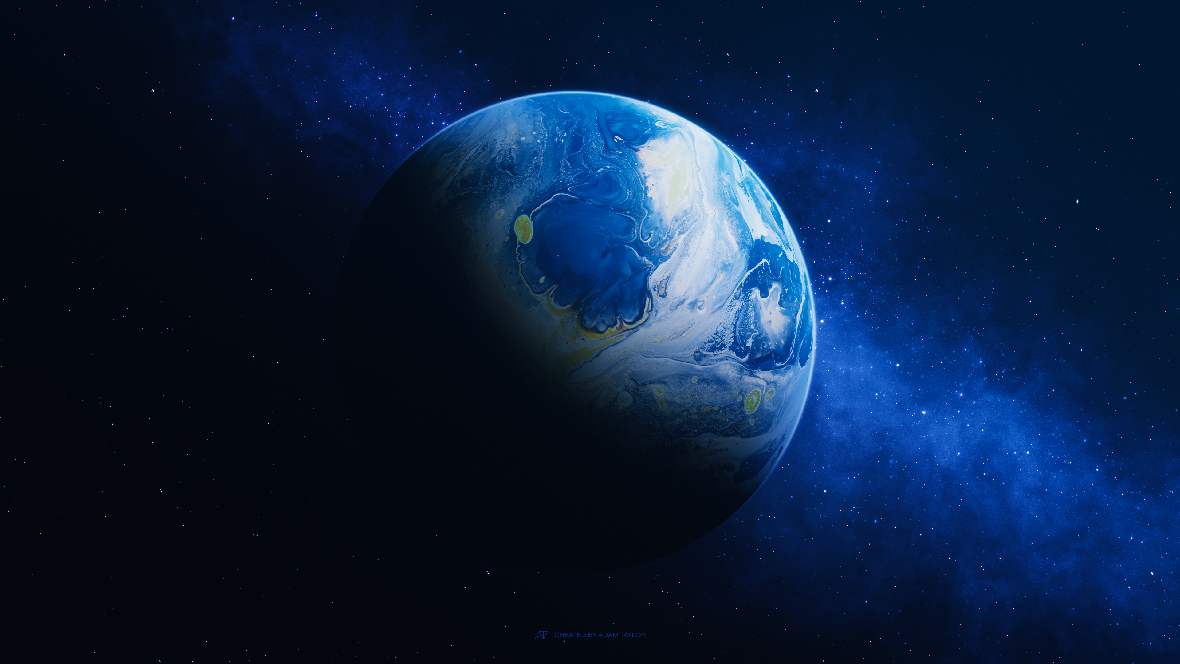 Free download AI Art Illustration Space Horizon Planet Galli Space Art Stars 4K Wallpaper, Wallpaper(s) website provided.
