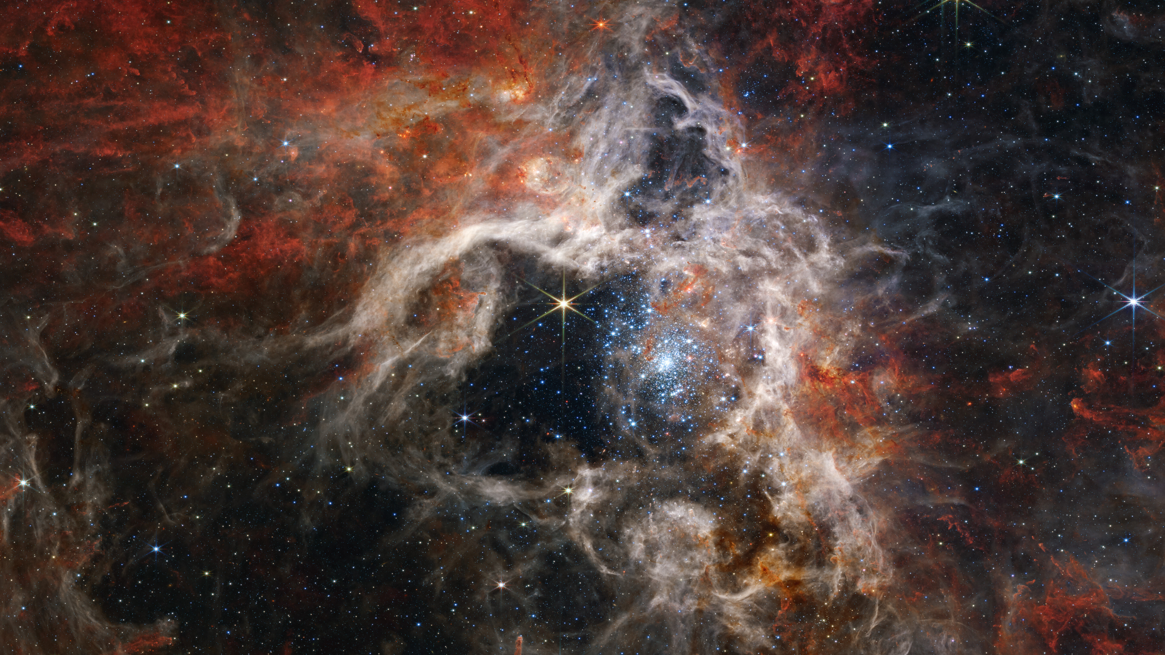 Free download Space Telescope Science Infrared Space Stars Tarantula Nebula Computer Wallpaper 4K Wallpaper, Wallpaper(s) website provided.