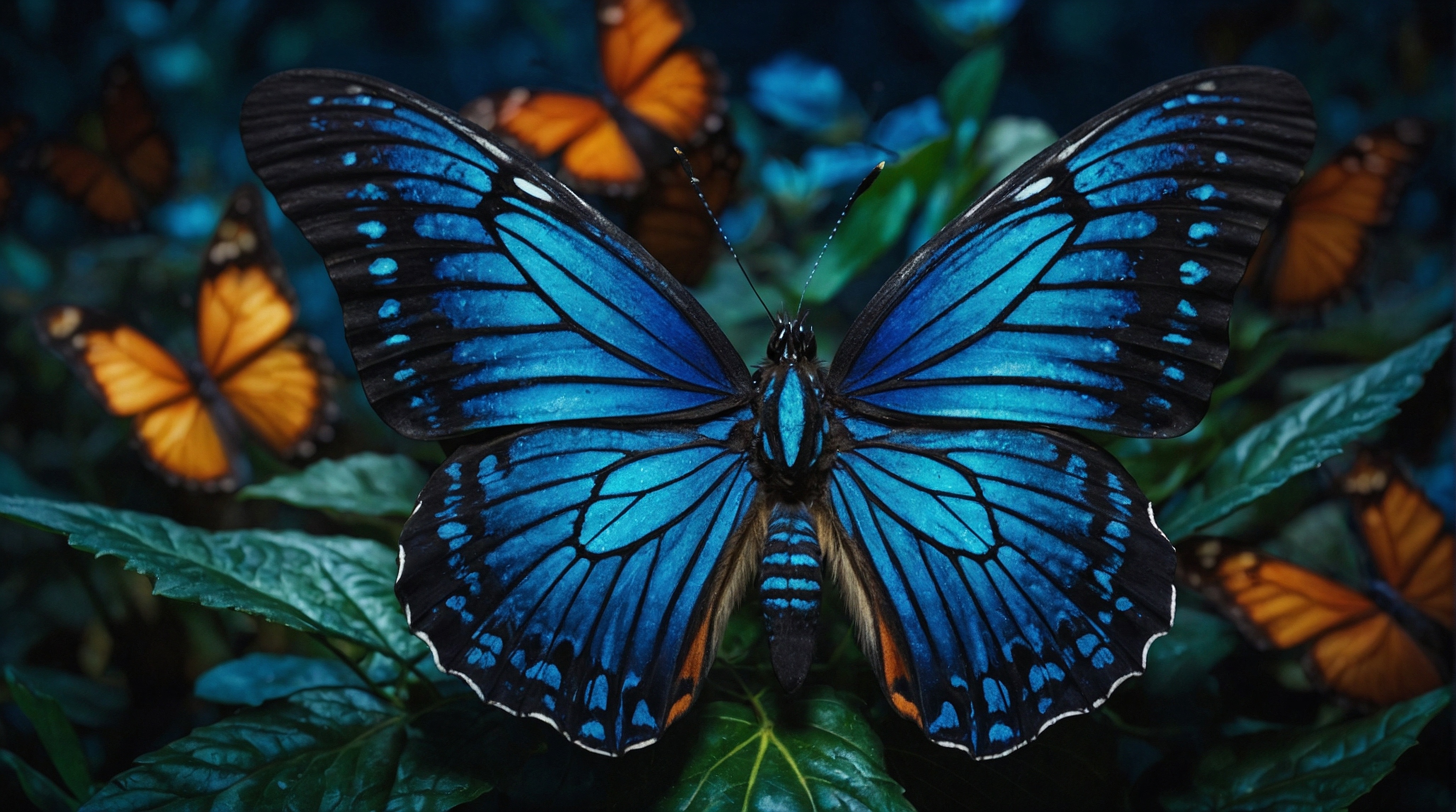 Free download Butterfly Blue Wings Stay Computer Wallpaper 4K Wallpaper, Wallpaper(s) website provided.