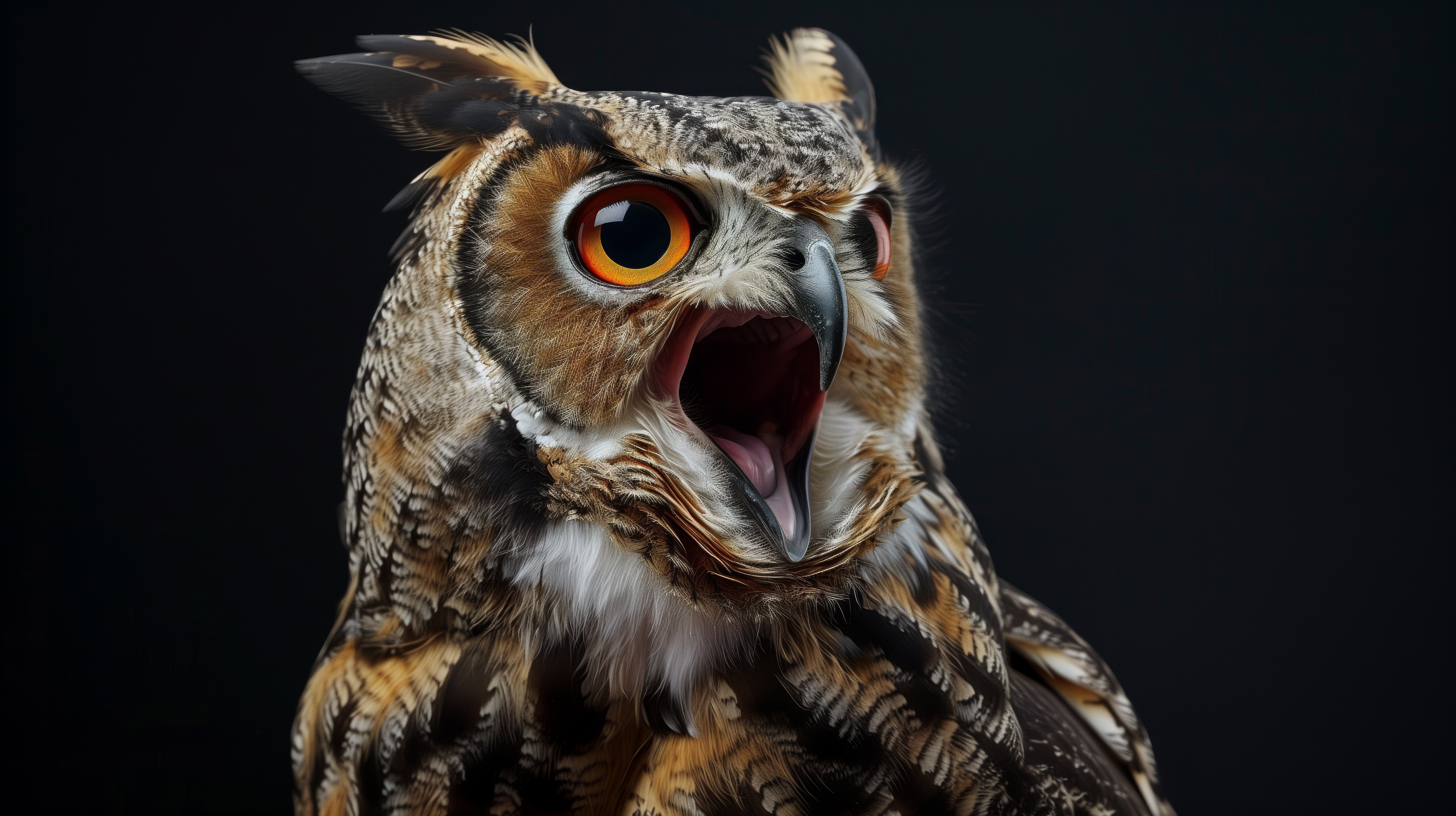 Free download Open mouth AI art Owl Computer wallpaper 4K wallpaper, Wallpaper(s) website provided.