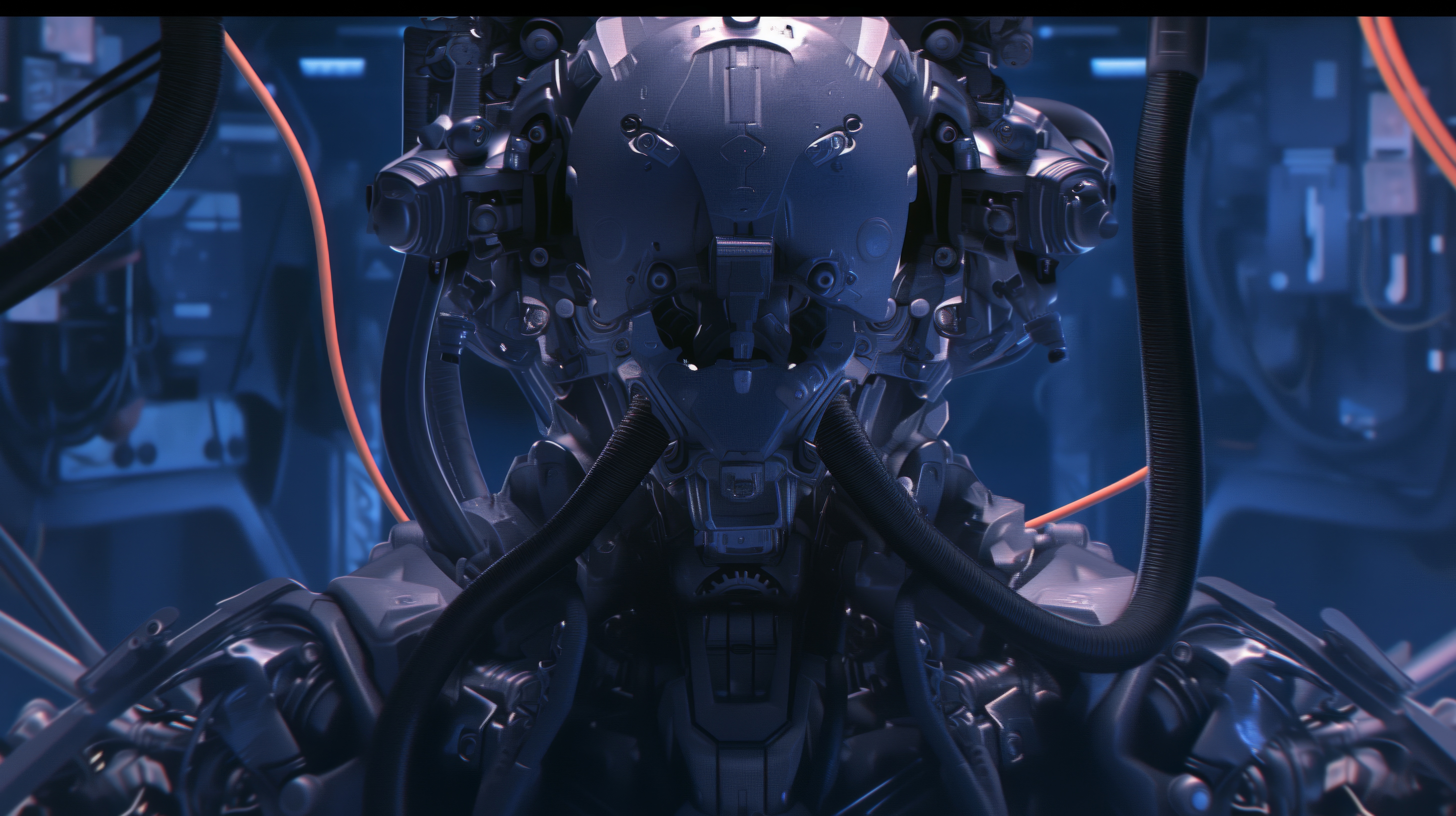 Free download AI Art Robot Futurism Science Fiction High Technology Cyberpunk Computer Wallpaper 4K Wallpaper, Wallpaper(s) website provided.