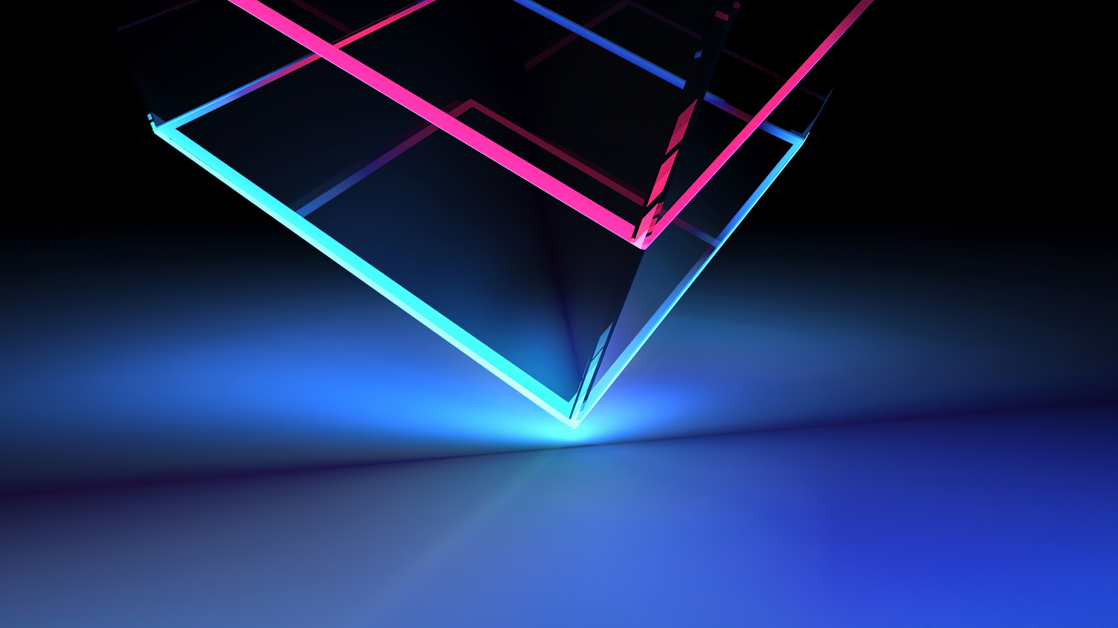 Free download Neon Cube Abstract AI Art Illustration Minimalism 4K Wallpaper, Wallpaper(s) website provided.