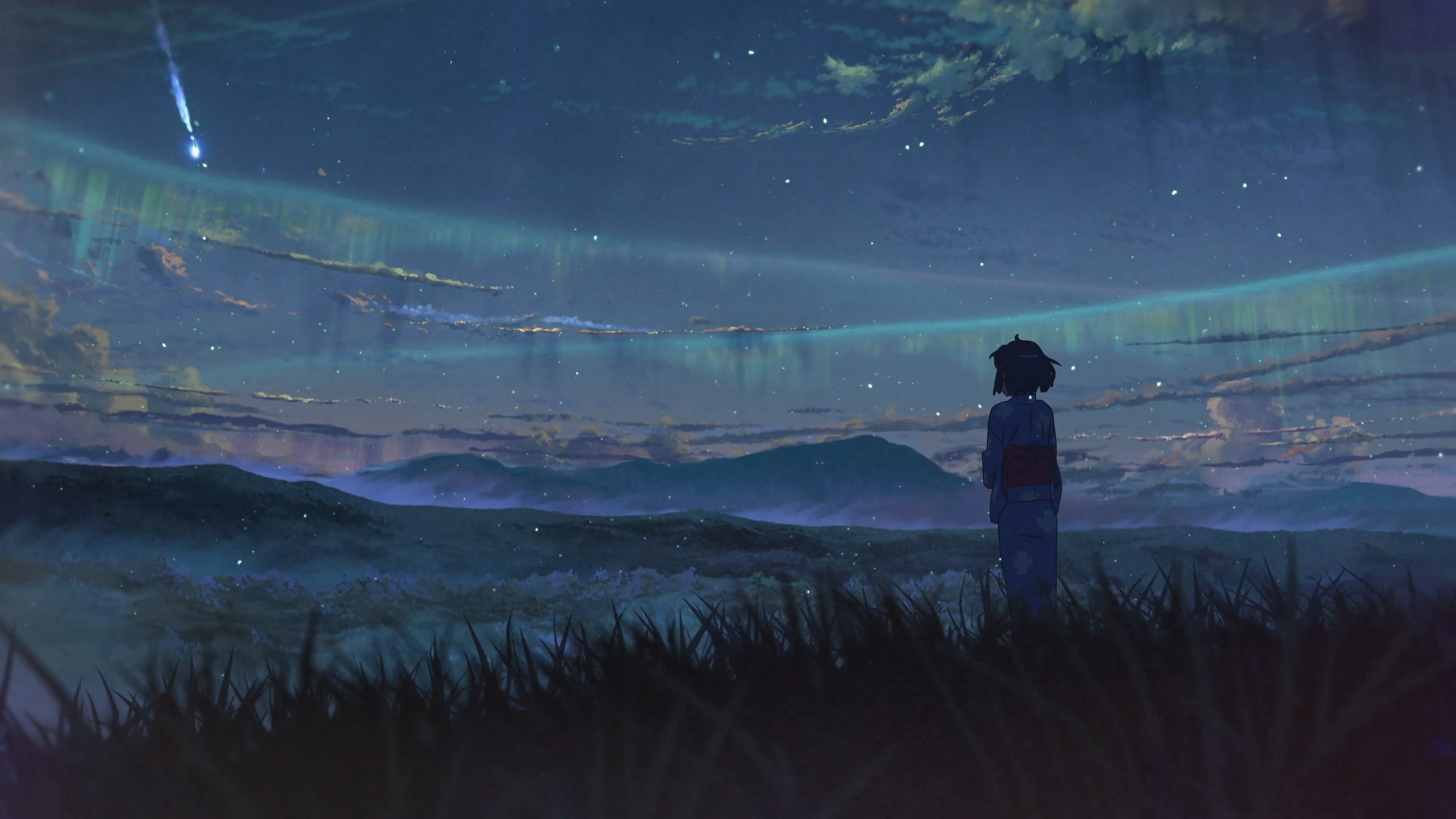 Free download Anime Girl Sky Star Your Name Comet Meteor Meteor 4K Wallpaper, Wallpaper(s) website provided.